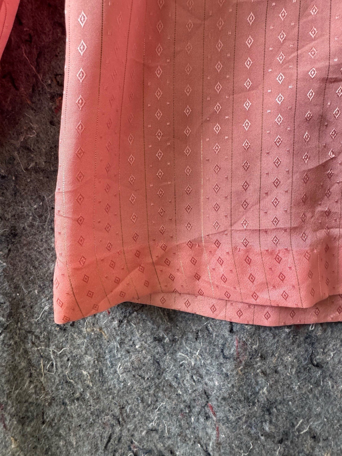 Vintage COS COB 15/16 Pink Metallic Jacquard Blouse Collar Gold Trim NWOT