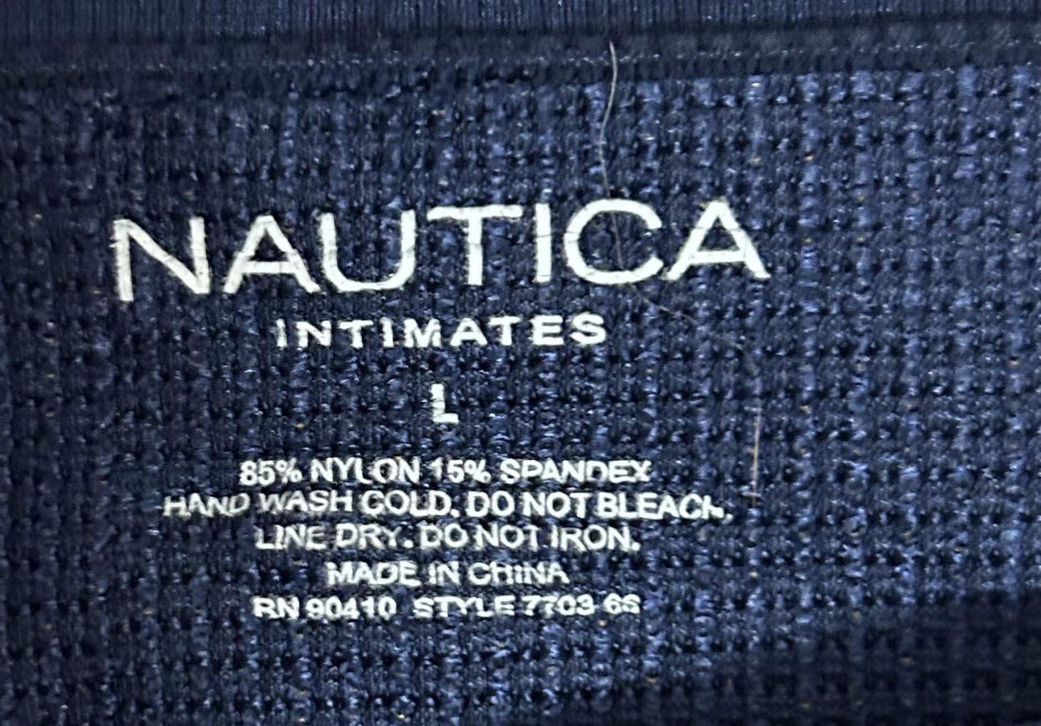Nautica Blue Silky Soft Nylon High-Waisted Shaper Panties L NOS