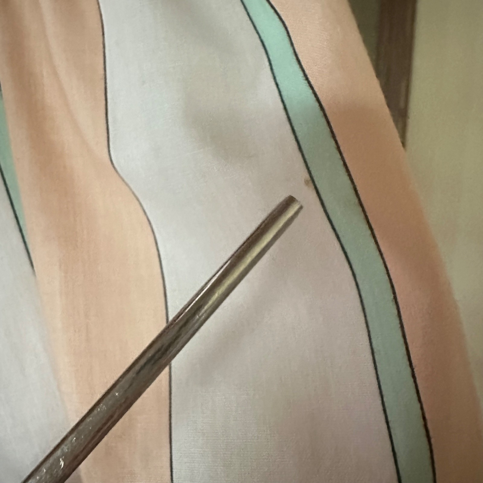 Vintage 1980s Preppy Ice Cream Pastel Striped Apron Day Dress Puff Sleeves M