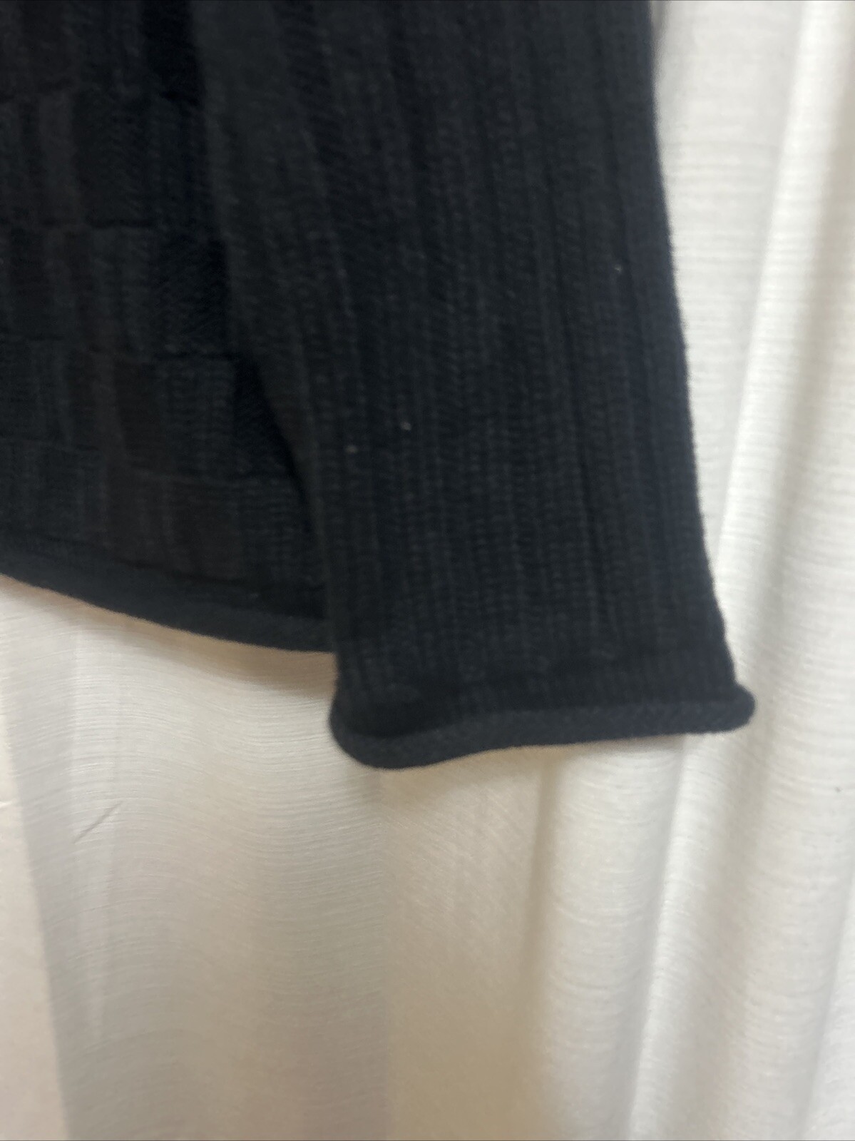 Beldoch Popper USA M Black Long Sleeve Knit Sweater Vintage Cotton Mall Hair T4