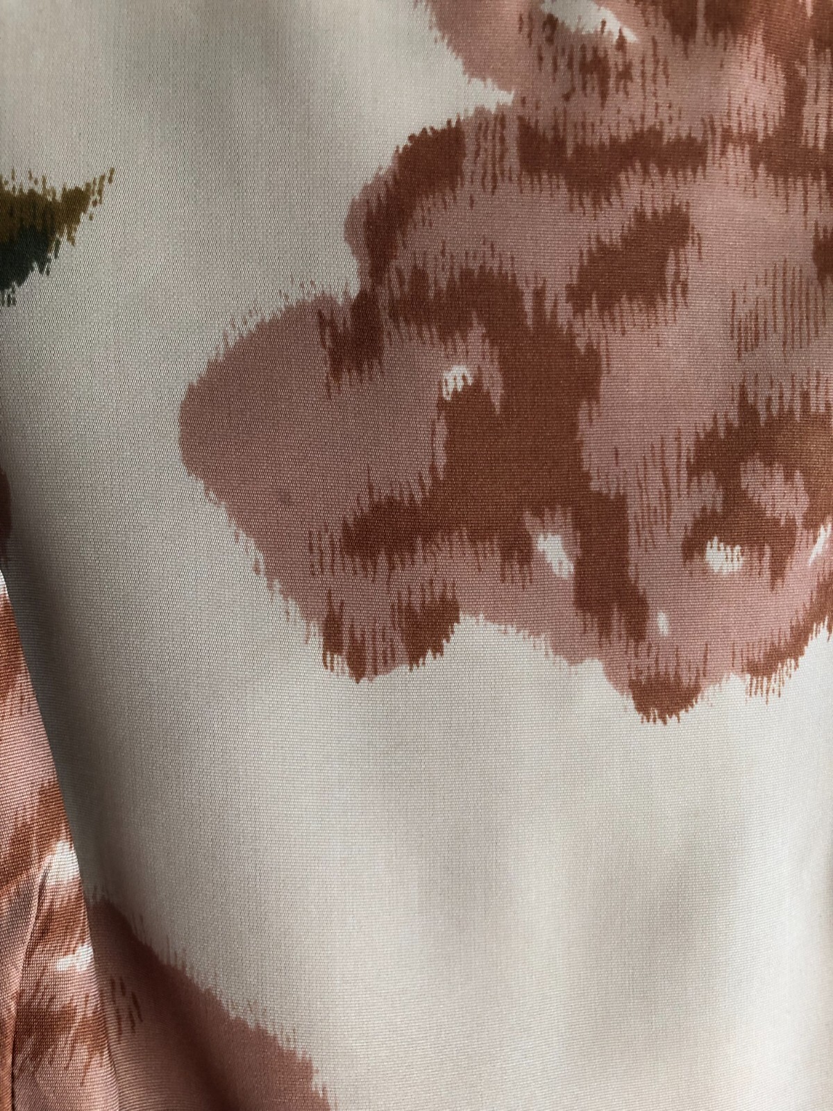 Vintage 1950s Floral Dress XS w Bow Soft Autumn Colors Olive Dusty Peach Blush