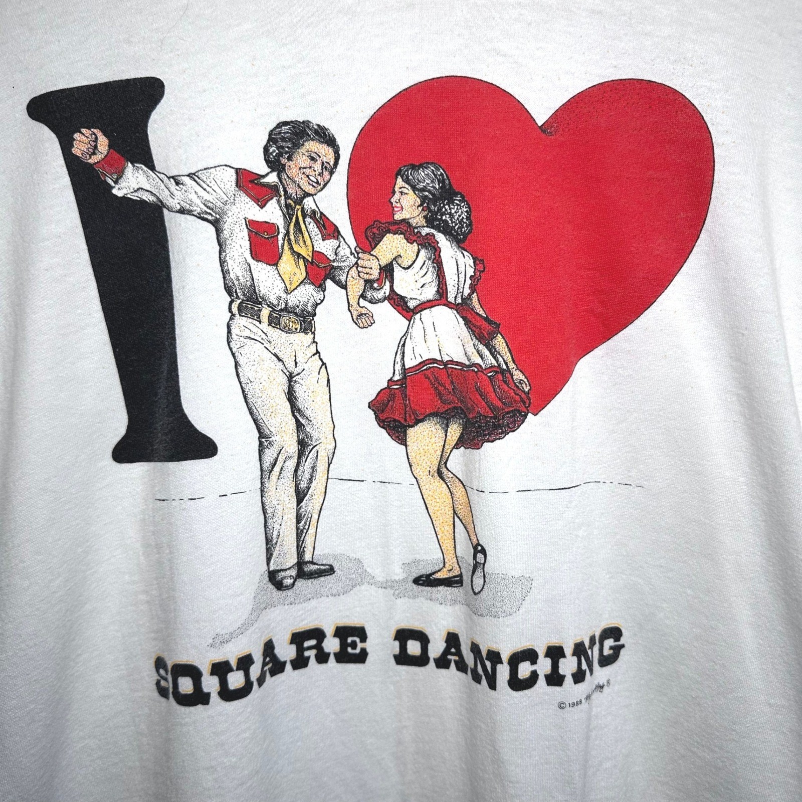 Vintage 1988 I Love Square Dancing T Shirt Single Stitch 80s Graphic Women’s L