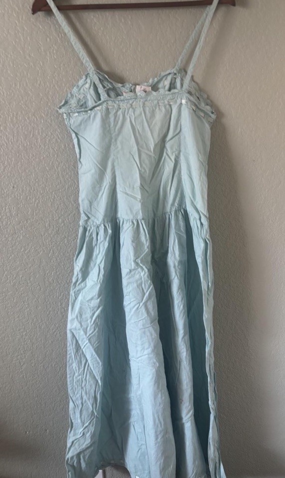1970’s Turqoise Drop Waist Dress Size Medium