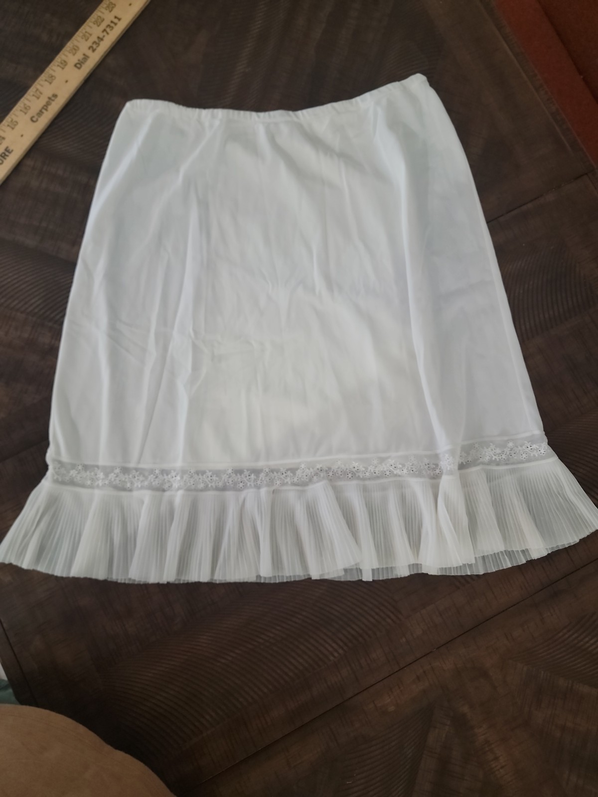 Vintage White Slip, Skirt, Undergarment Size Large No Label