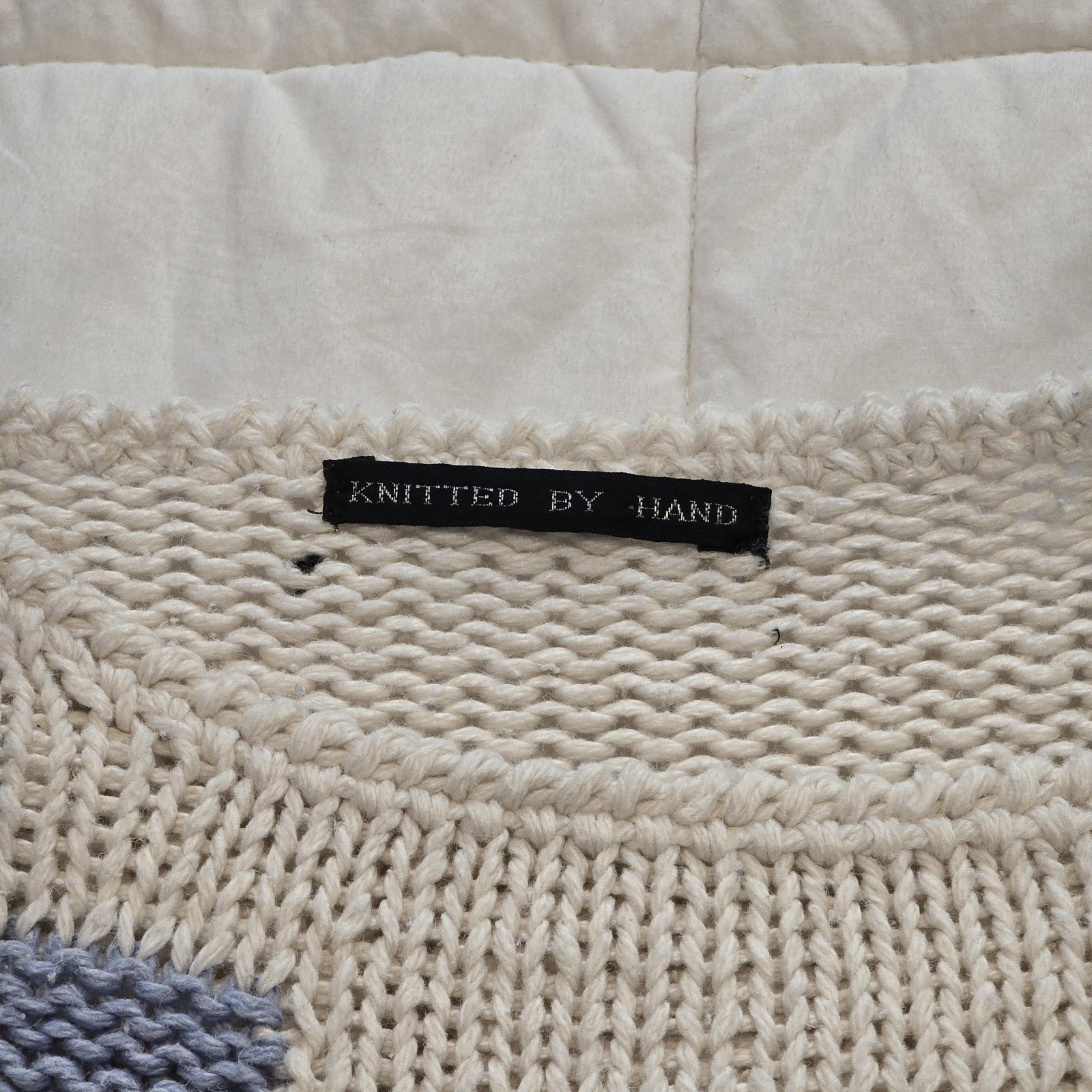 Pastel 80s Color Block Hand Made Knit Sweater Approx Size S