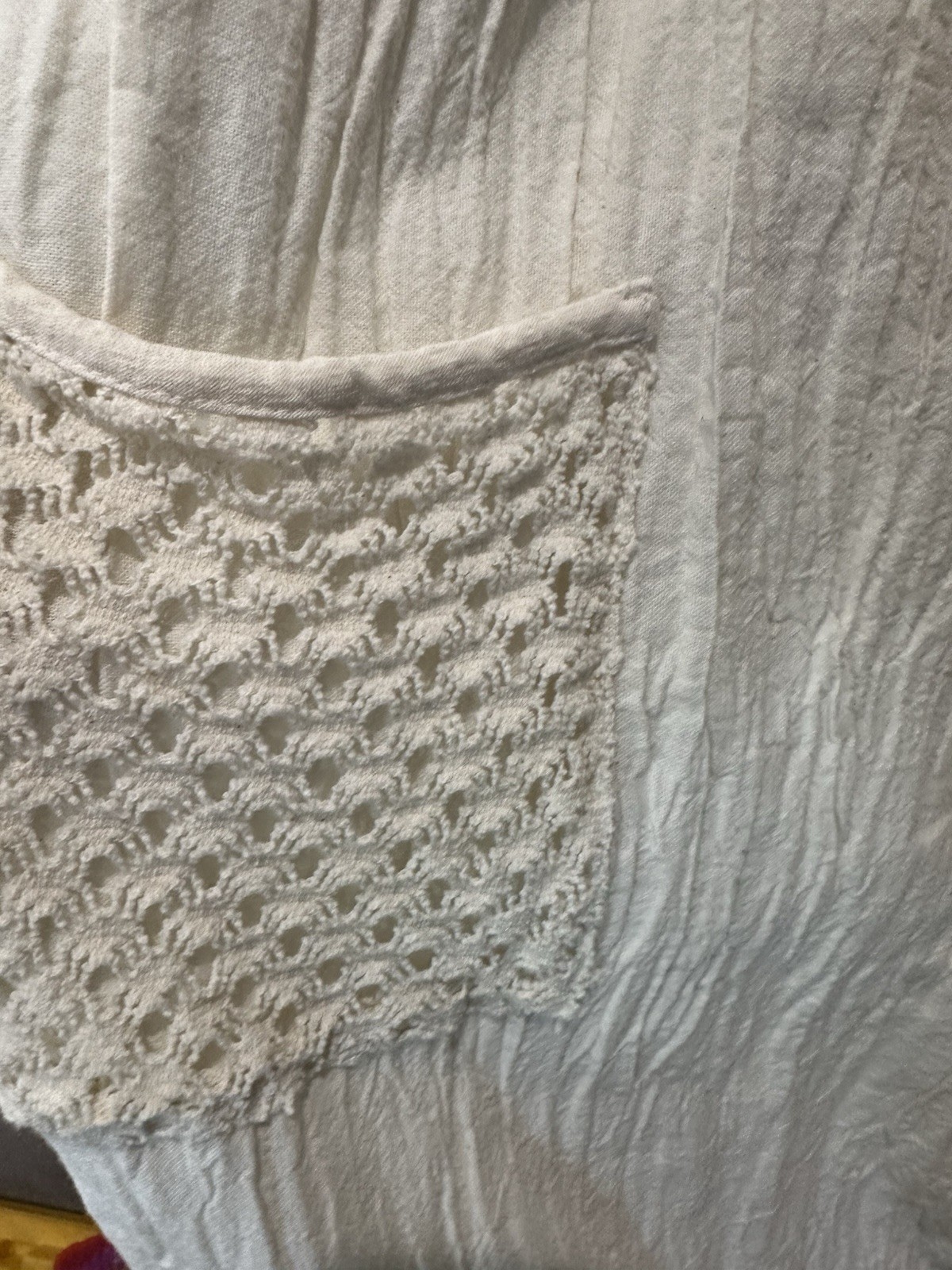 VTG Sharade Of California Cotton Cream Maxi Dress With Crochet Detail NWT Sz 10
