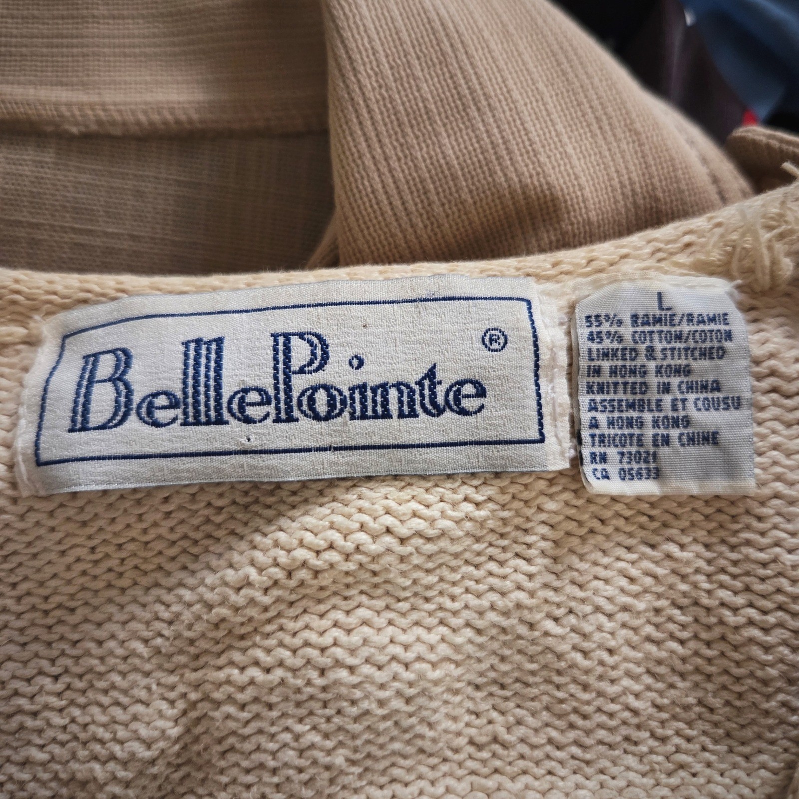Vintage 90s BellePointe Embroidered Garden Crochet Cardigan Knit Plant Sweater