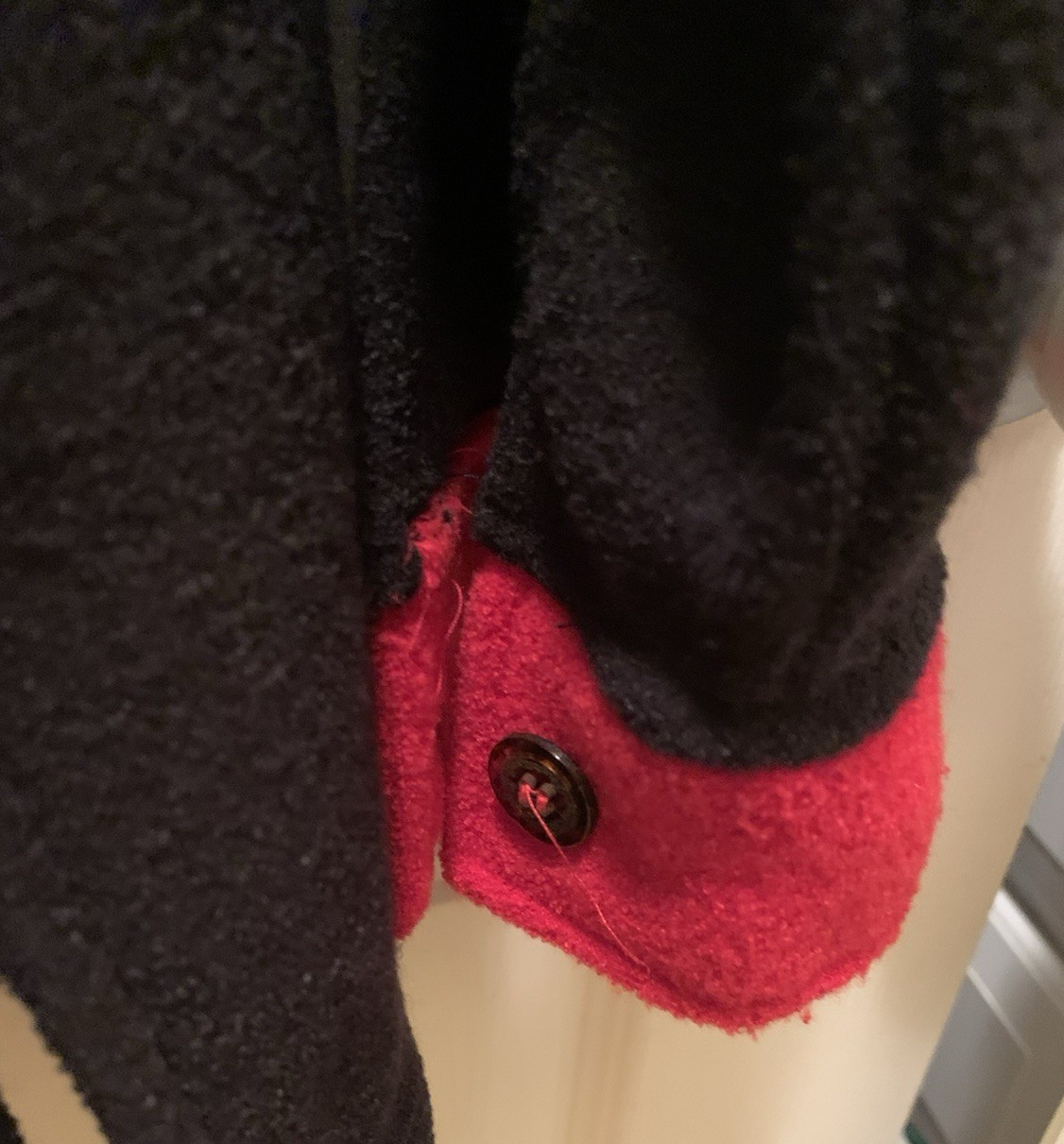 Vintage Womens Warm Black & Red Small Jacket Rockabilly Vibes! Frazier Lawrence