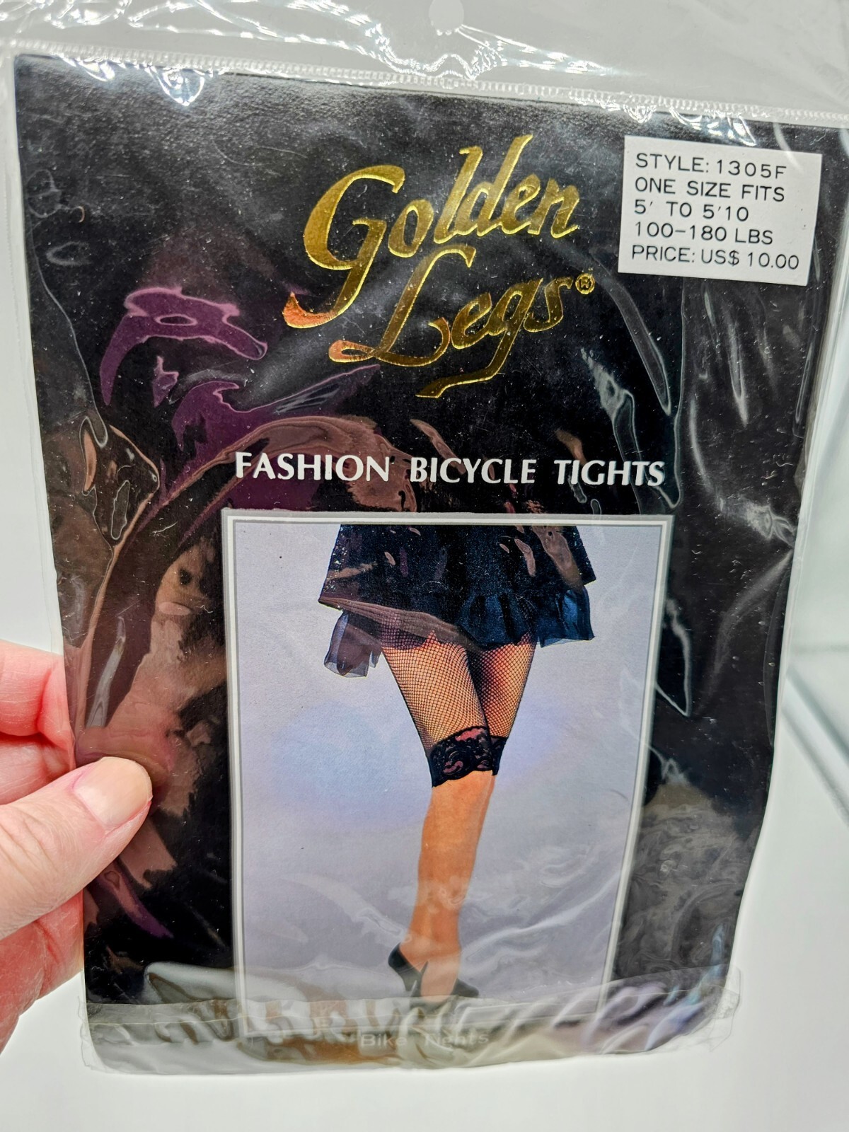 Golden Legs fashion bicycle tights white ’ to 5’10” style 1305F Vintage 1990’s