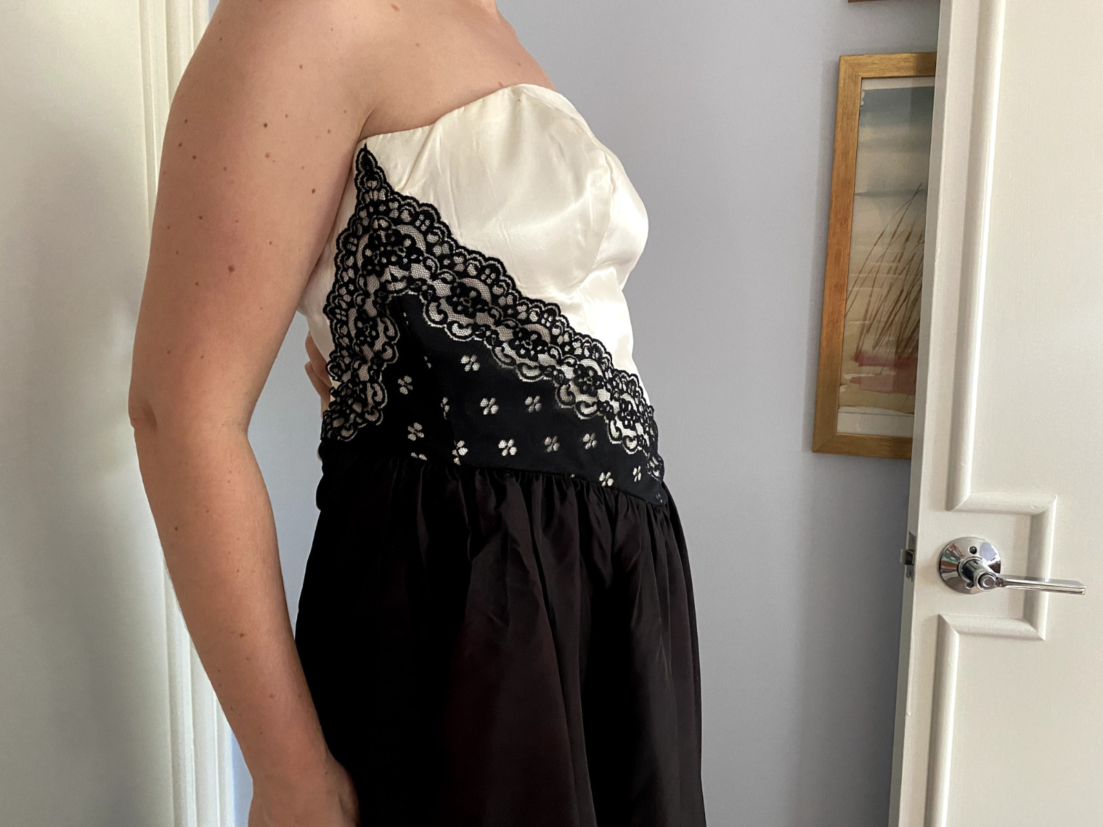 Vintage Black and White dress, prom, parties, wedding, cocktail! Stunning party!