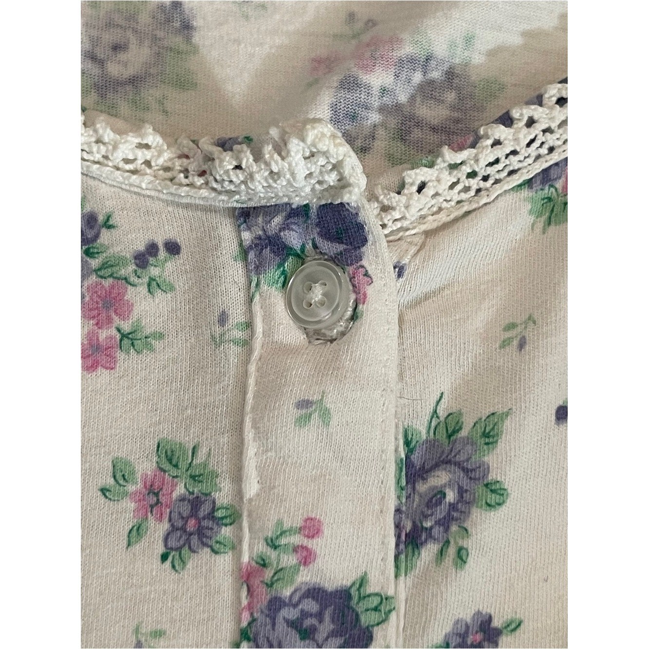 Vintage Victoria’s Secret Gold Label Floral Cotton Babydoll Nightgown L