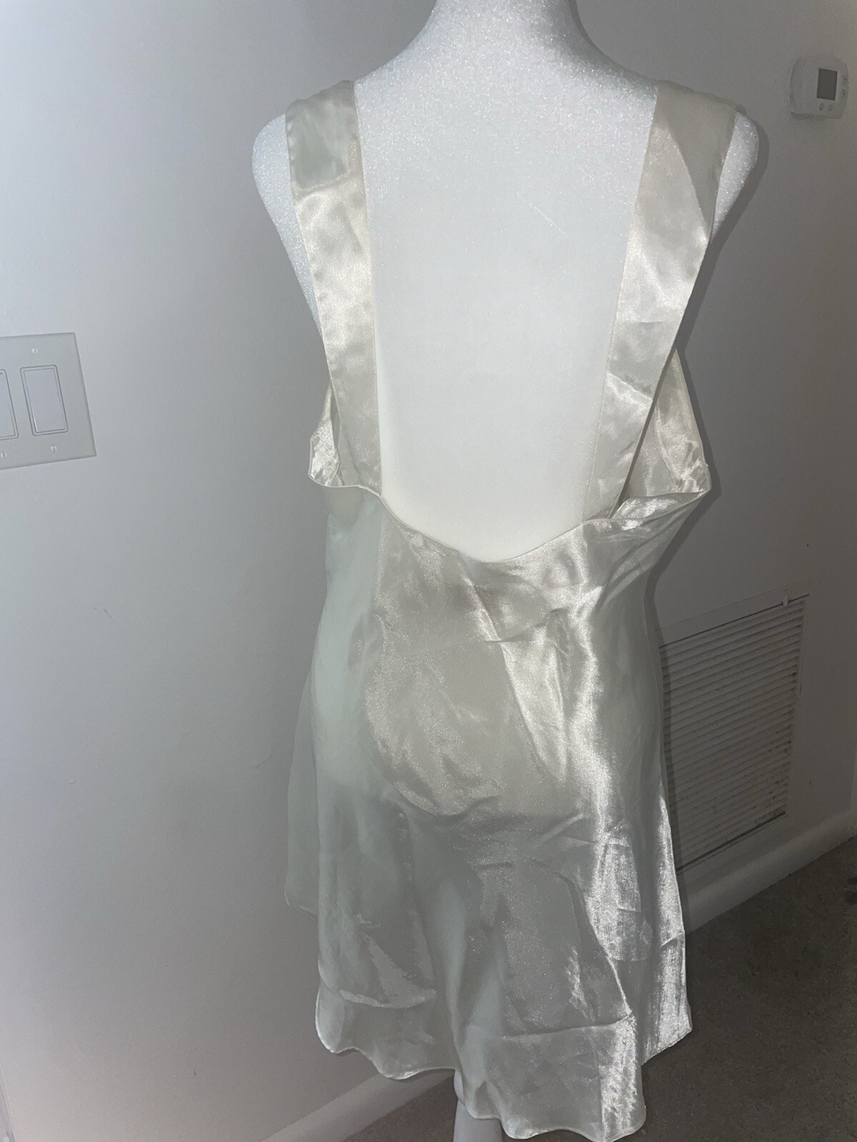 Vintage Victoria Secret Gold Label Satin Chemise Slip Dress Champagne Large Y2K