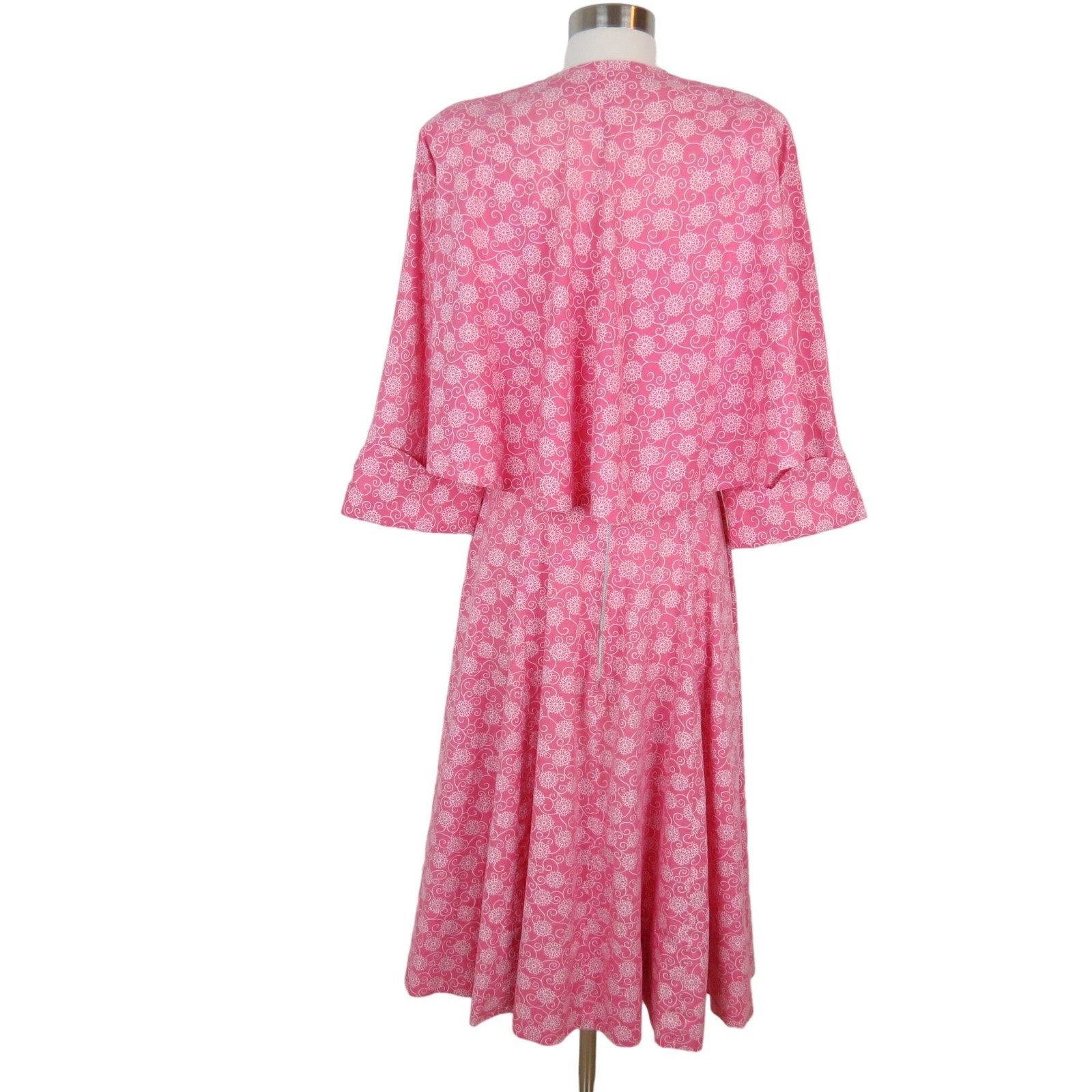 VINTAGE 40s 50s Sundress & Jacket Women’s Pink White Dress Overblouse Set