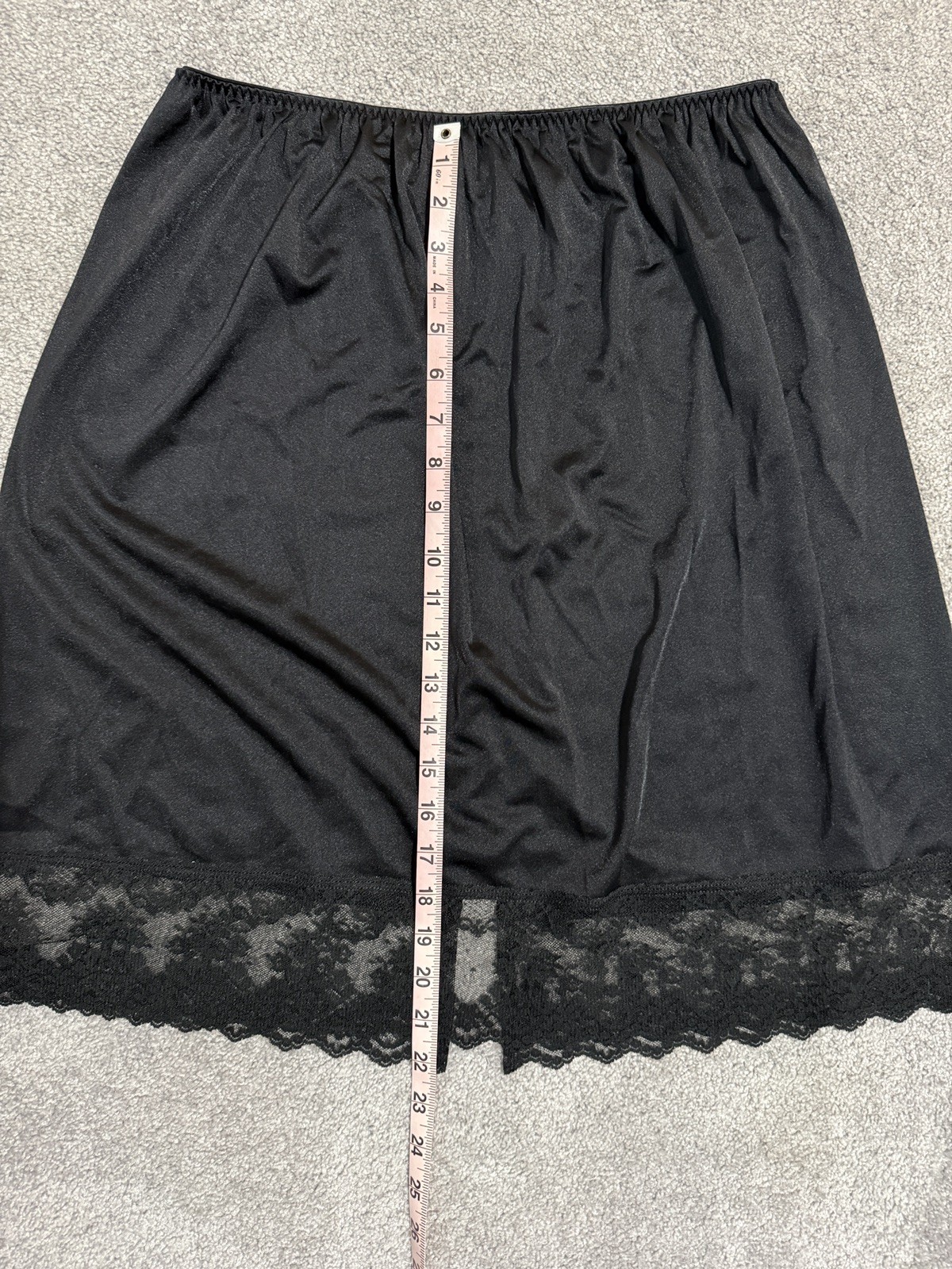 Vtg Cabernet Black Lace Nylon Half Slip XL