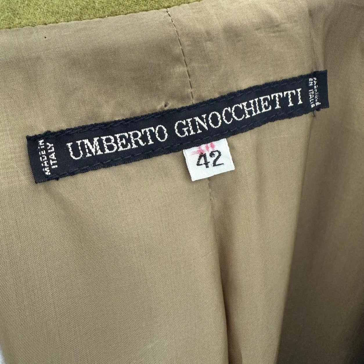 Italian Wool Blazer Green Womens Size 42 Tailored Vintage Umberto Gionocchietti