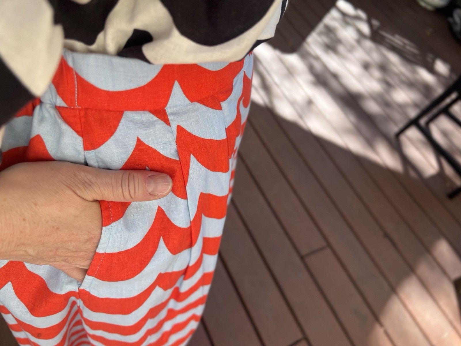 Marimekko x Uniqlo Women’s Wave Pattern Skirt Suit Set S Black White Red Blue