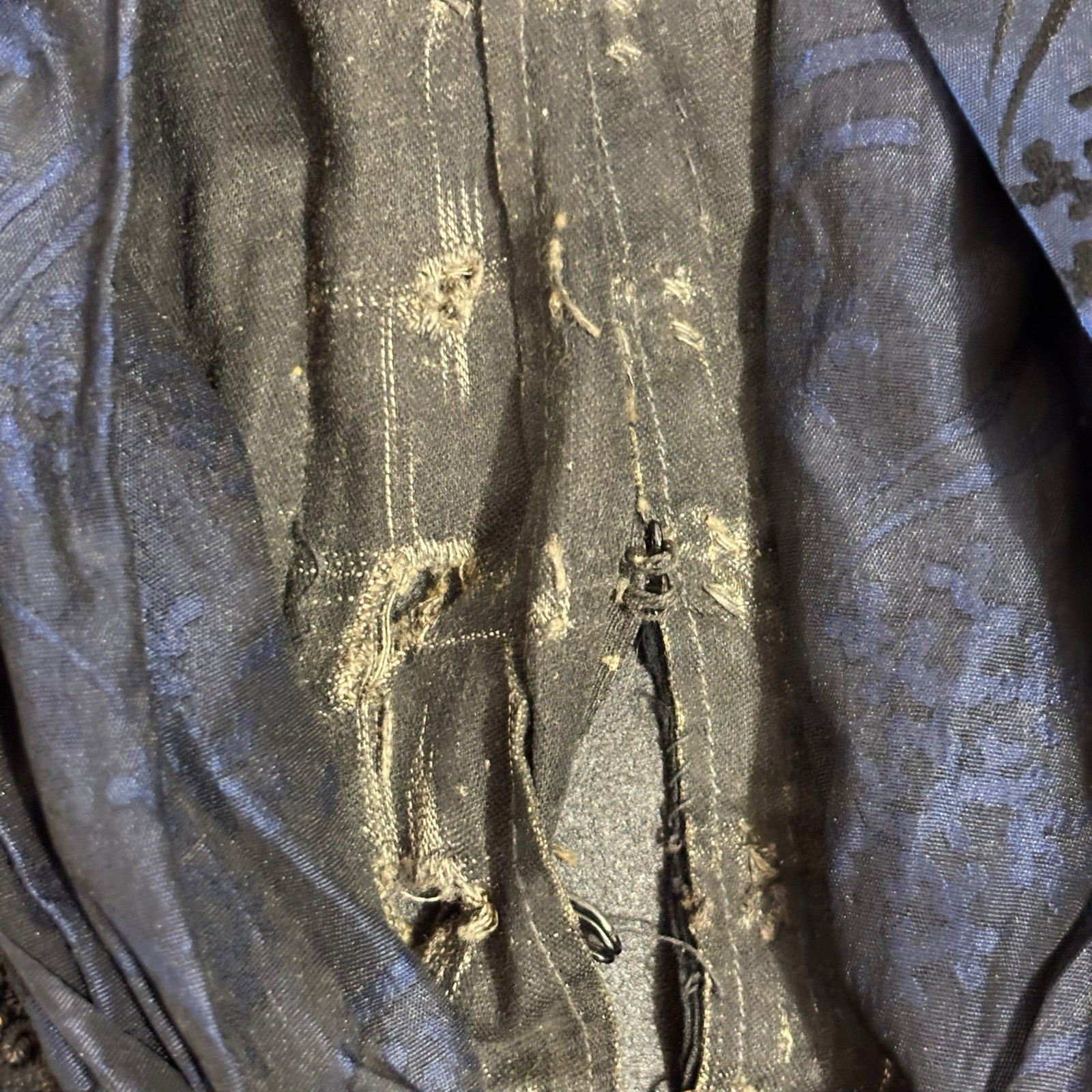 Antique Civil War Era Victorian Blouse Bodice Wedding Jacket Jacquard Mourning