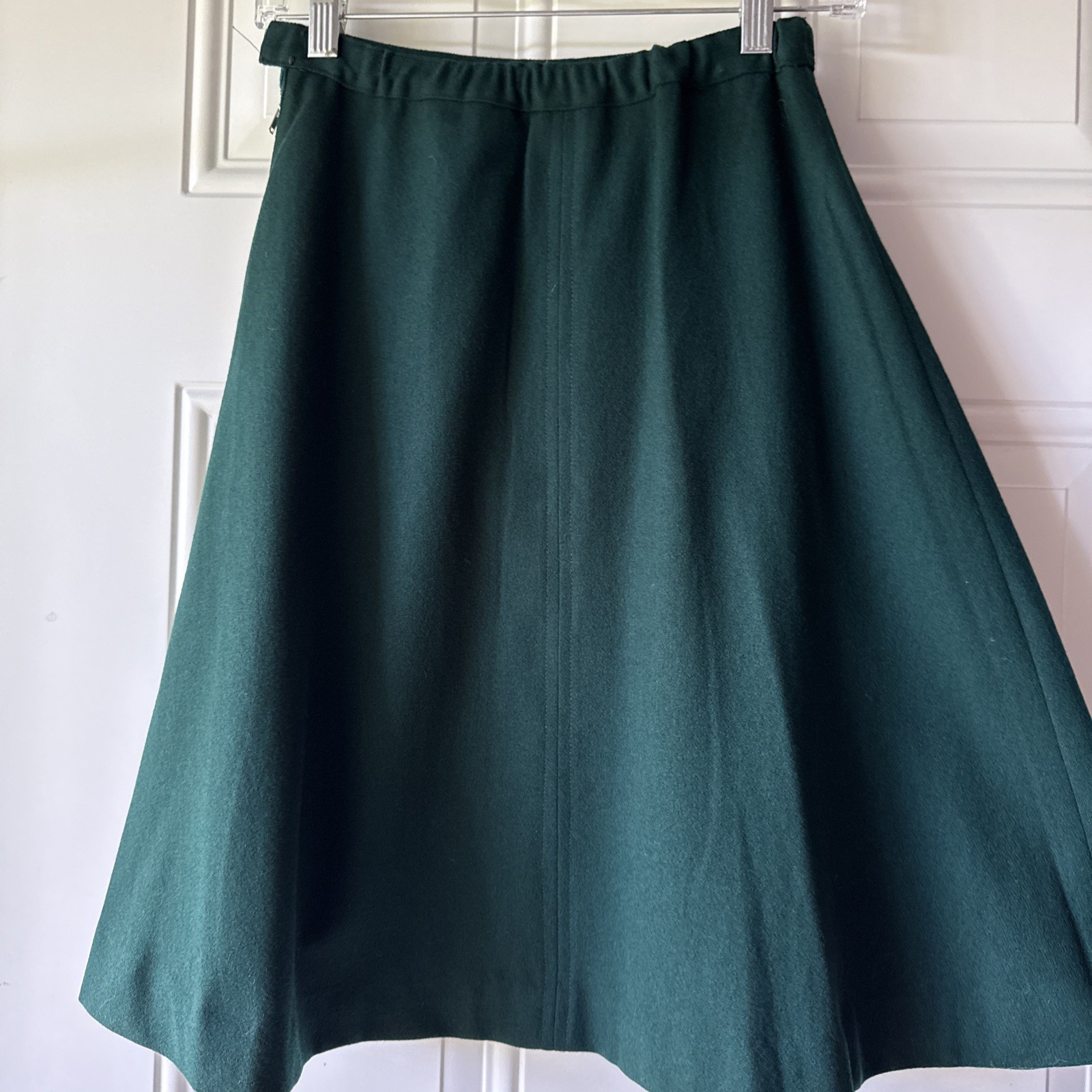 VTG Tagged Size 14 Girltown 100% Wool Dark Green Skirt
