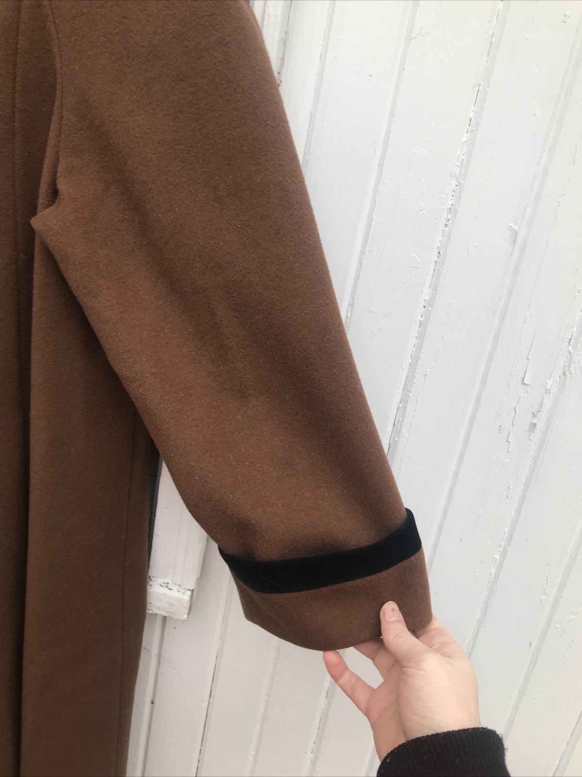 VTG Women’s Coat 80s 90s Russia Brown Size 10 Black Detail International Scene