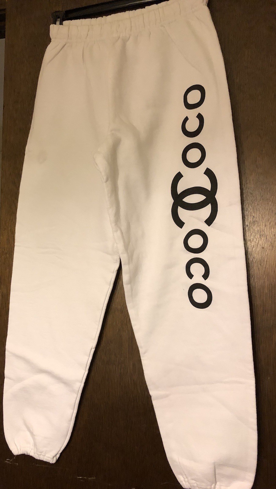 Women’s Size S White Cotton Polyester Sweatpants Coco Inseam 29 Elastic Waist 26