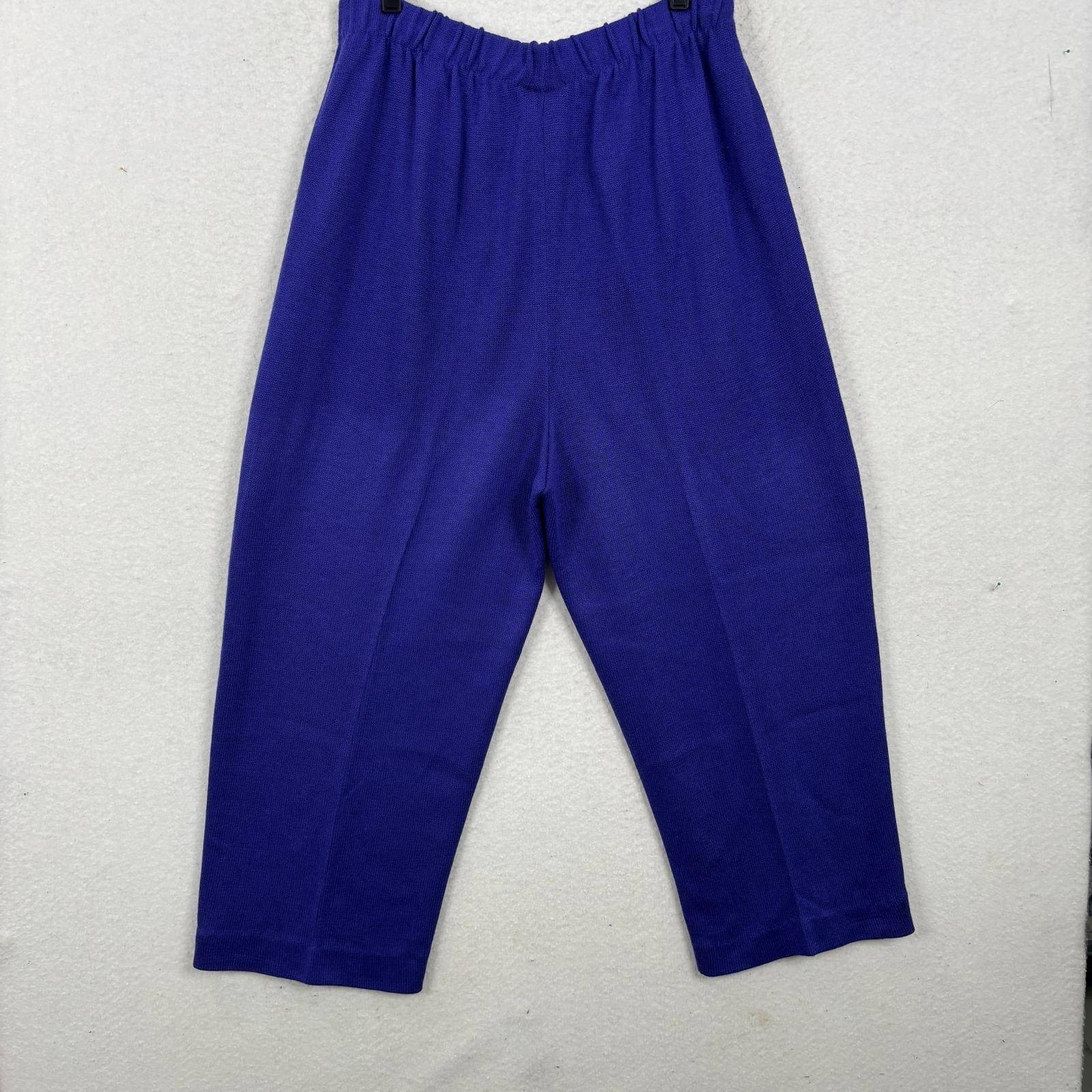 Vintage Laura by Alyzia Royal Blue Knit Cardigan Pants Set 18 Classic Old Money