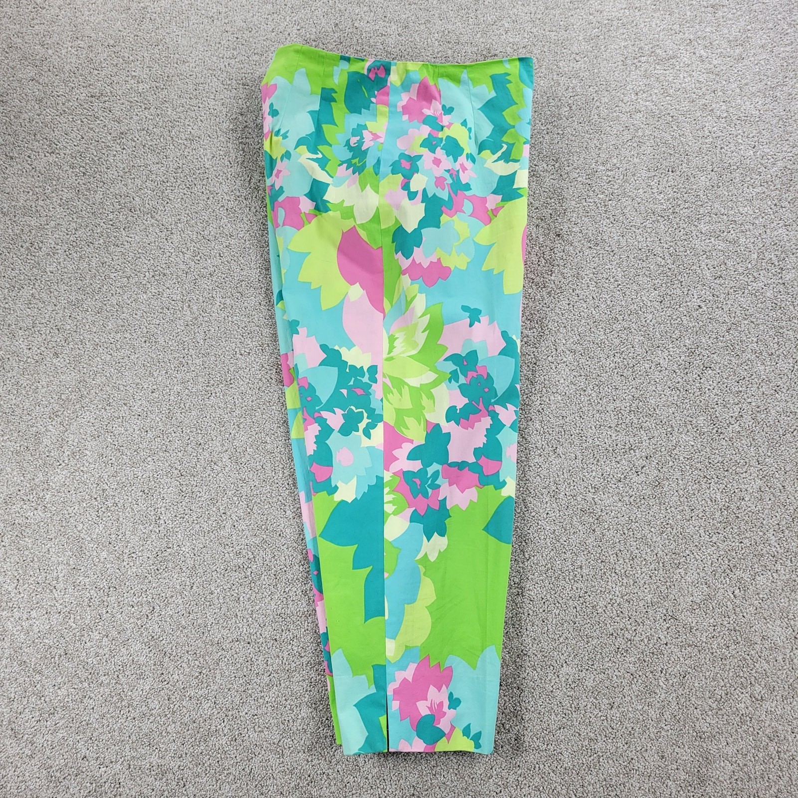 VTG &Trousers Capri Womens 6 Pink Green Floral Preppy Coastal Resort Wear