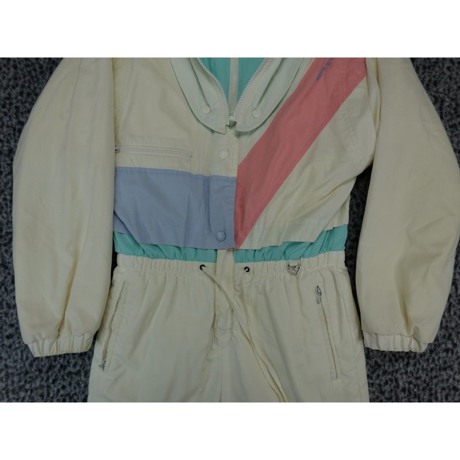 Vintage Obermeyer Sphere Gore-Tex Thinsulate Ski Suit Cream Pastel Womens 8