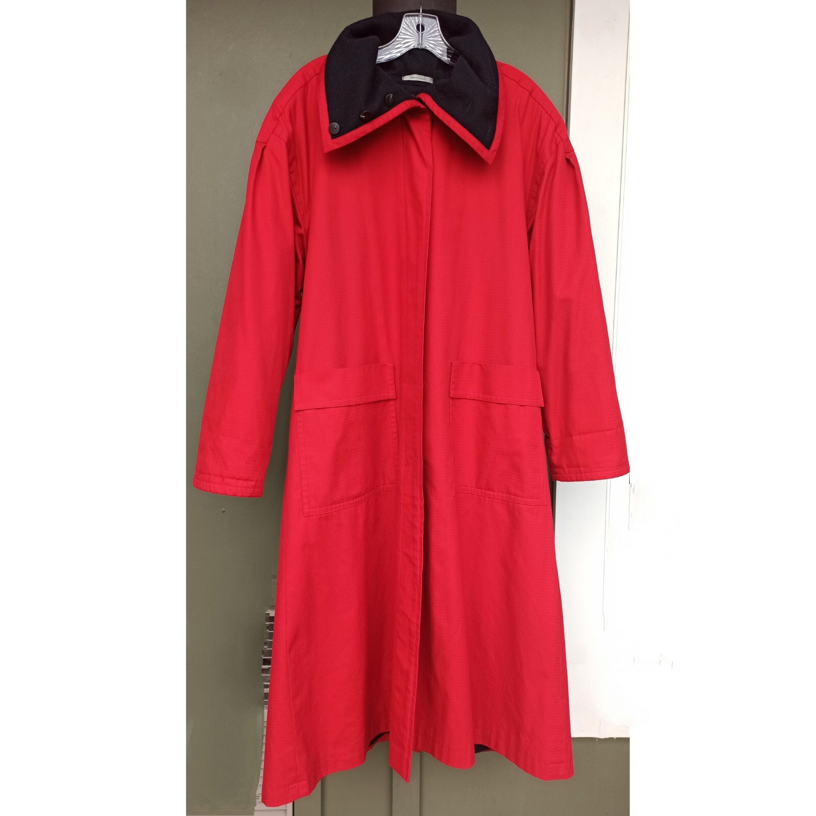 Vintage Licensed In 80s Bliss Blass Red Long Coat With Wool Lining