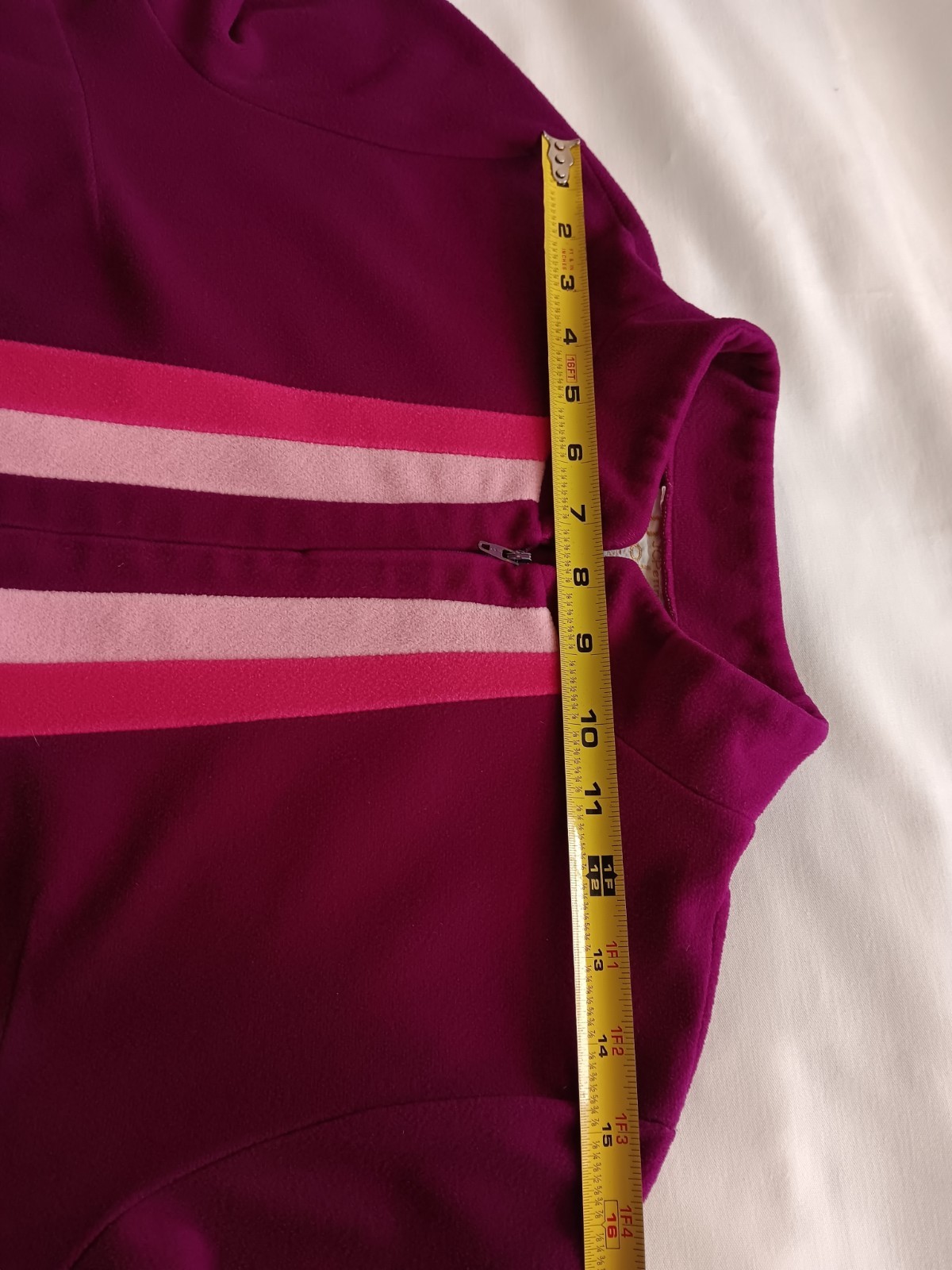 Vtg 70s JC Penney Velour Front Zip Robe 14 Fits L Purple Majenta Pink