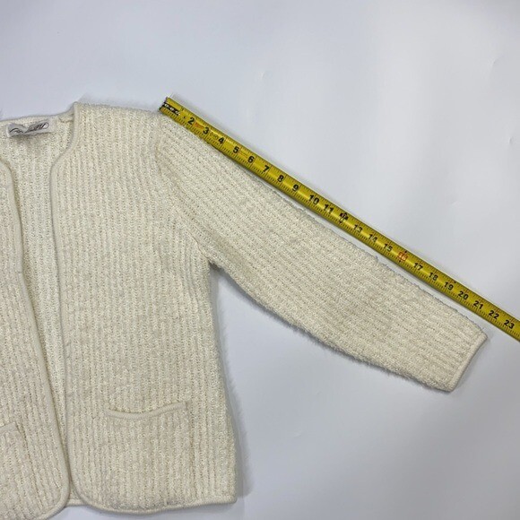 Vintage Side Effects Open Front Fuzzy Granny Cardigan Sweater Size Large