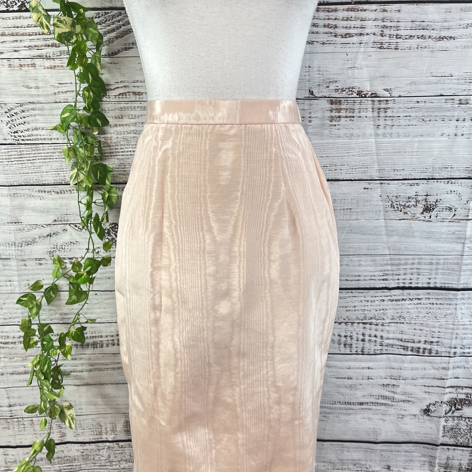 Scott McClintock 80s Vintage Pink Taffeta Lace Skirt Suit Size 8 Wedding Prom