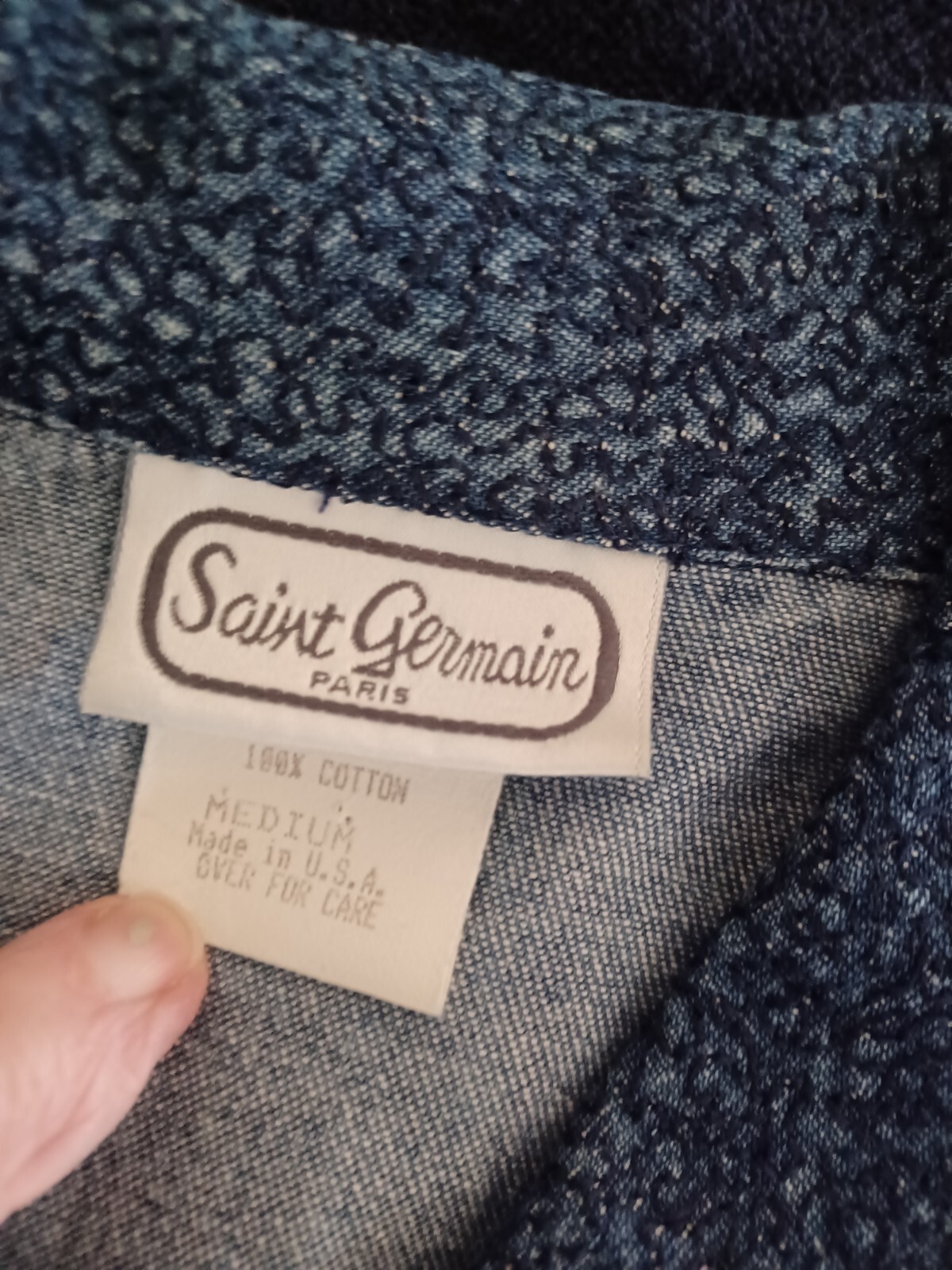 Vtg Saint Germain Paris Denim Rhinestones 2 Pc Jacket Medium/Pants Small