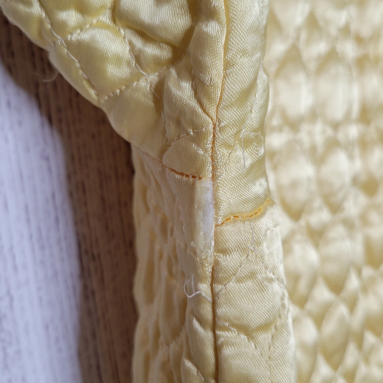 Vintage 50s Paulette of New York Yellow Satin-y Quilted Coat, XXL