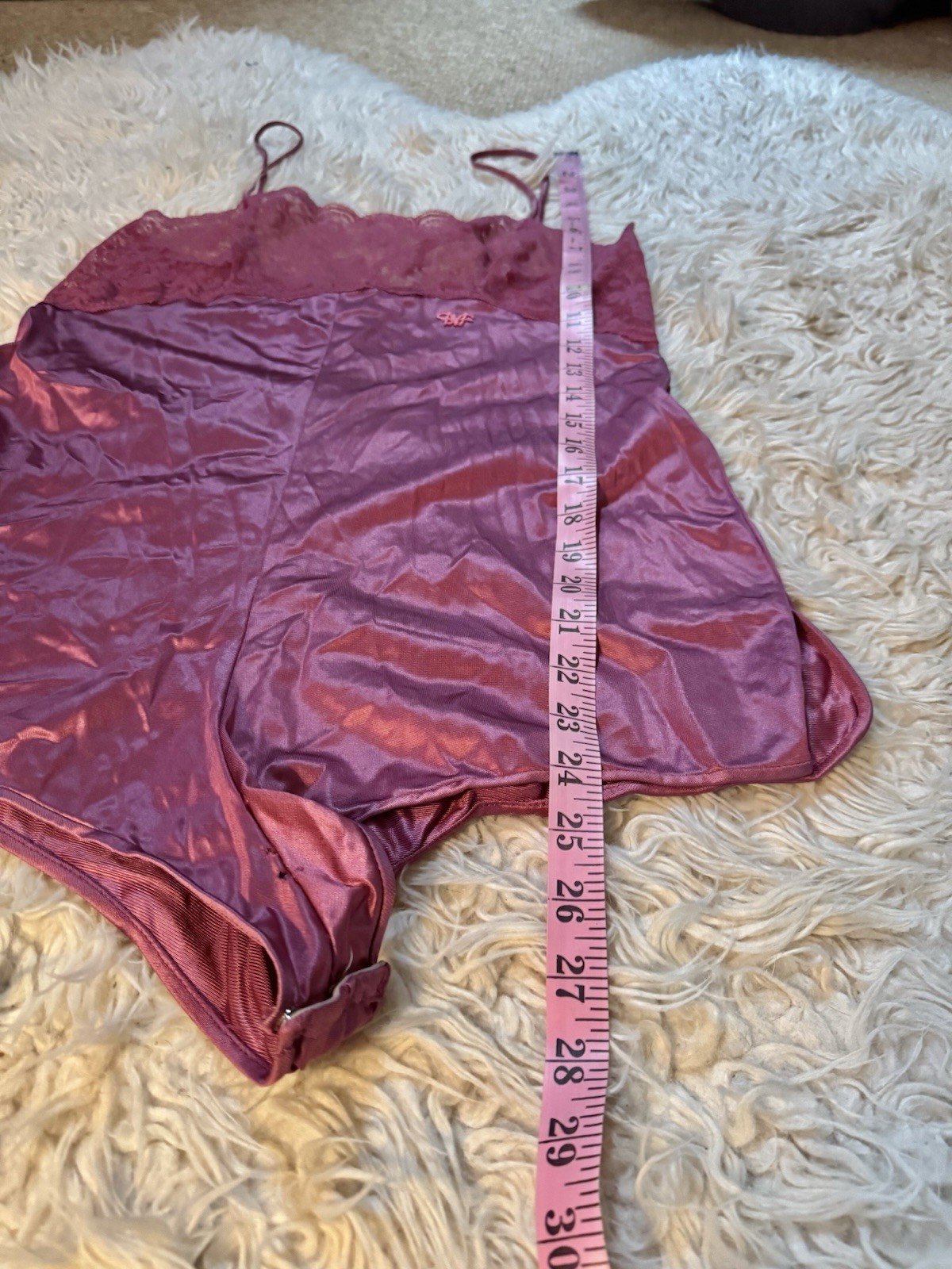 VTG DVF Diane von Furstenberg Teddy Bodysuit Lace Tap Shorts Burgandy RE 7 S