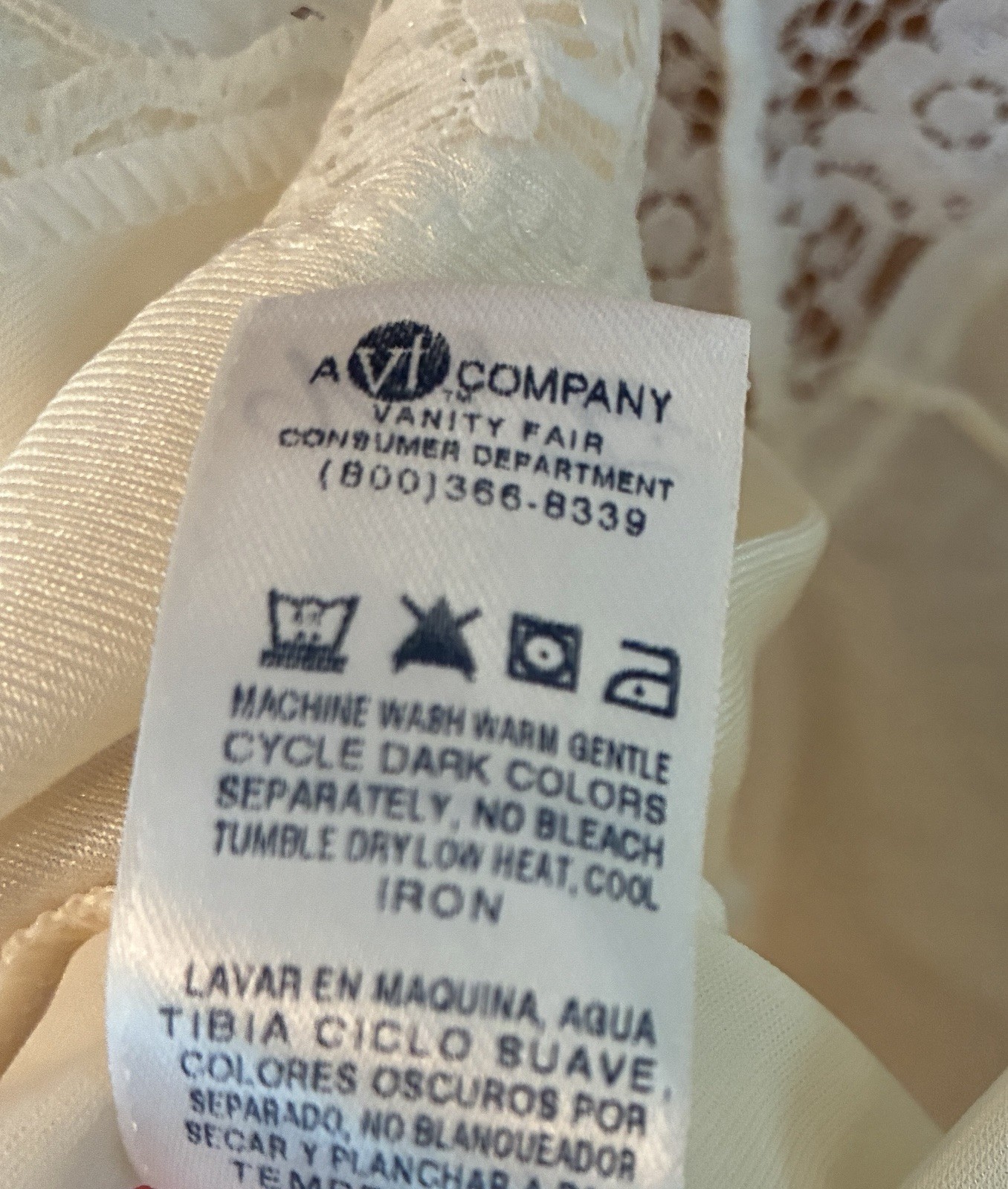 Vanity Fair Ivory Full Slip 38 /44 24” Style 10-103 Nylon Lace Trim