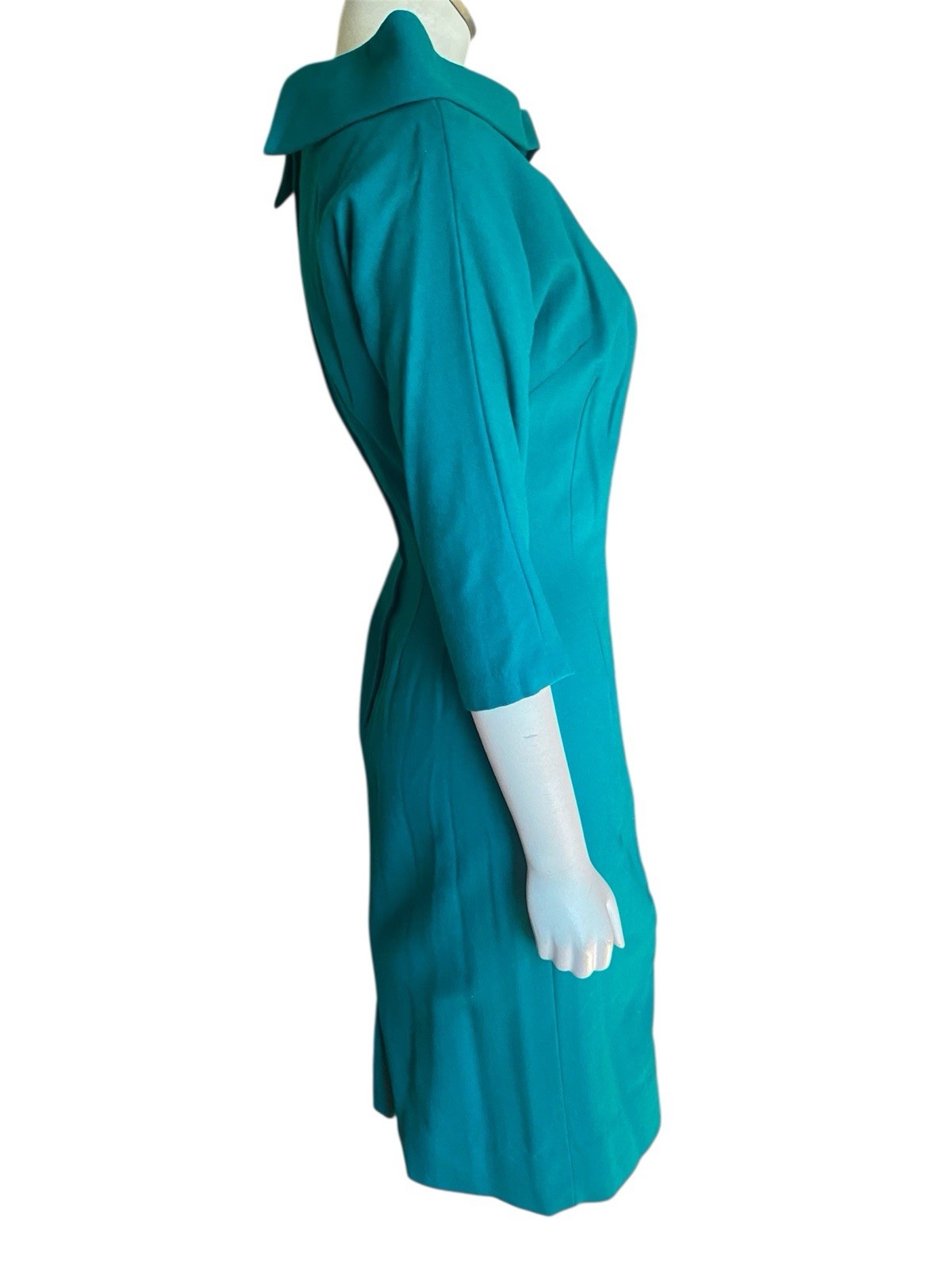 Blue Green Wool 1959’s Dress Harco Original Ladies S/M