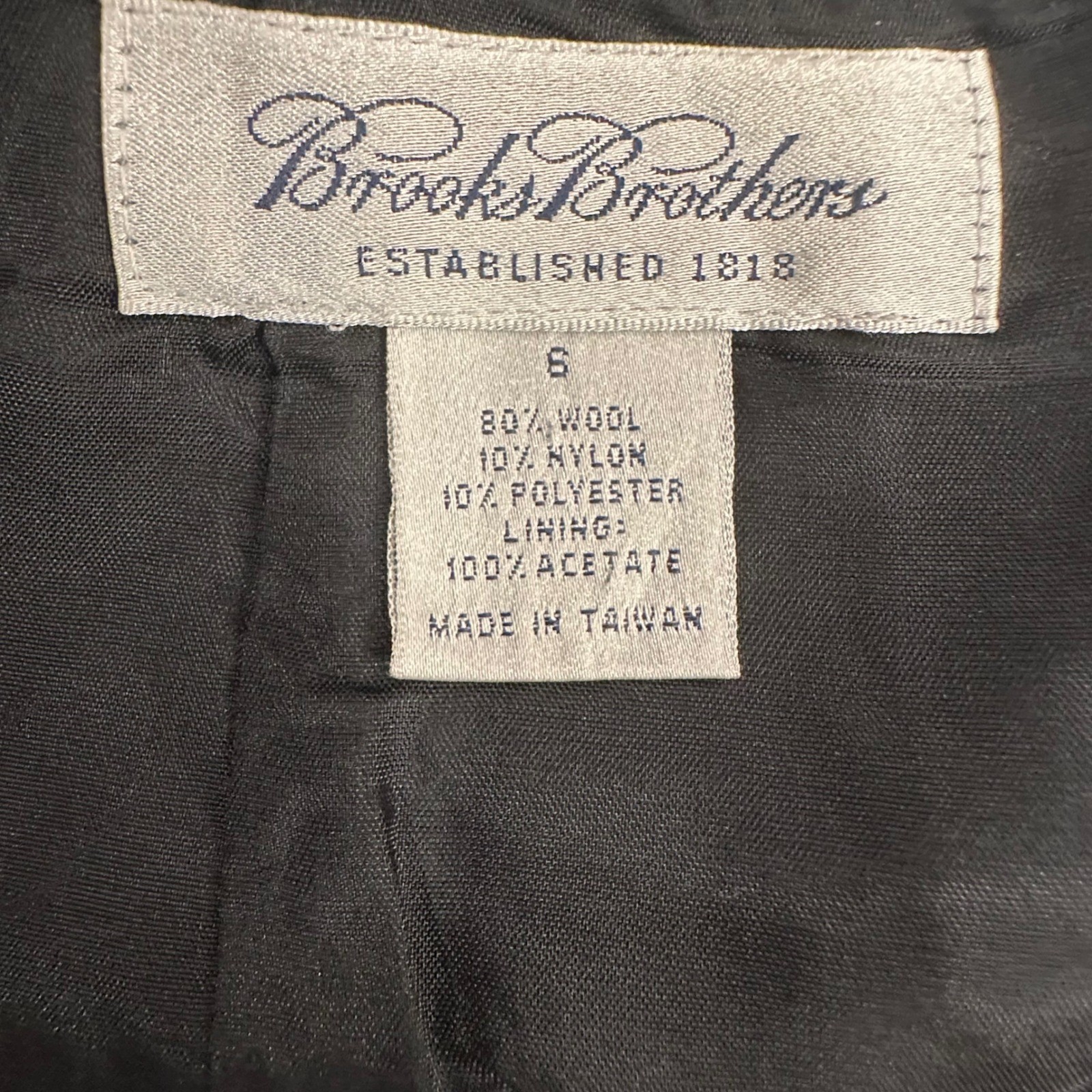 Brooks Brothers Mainline Collection Wool Pencil Skirt 6 Black White Vintage 90s