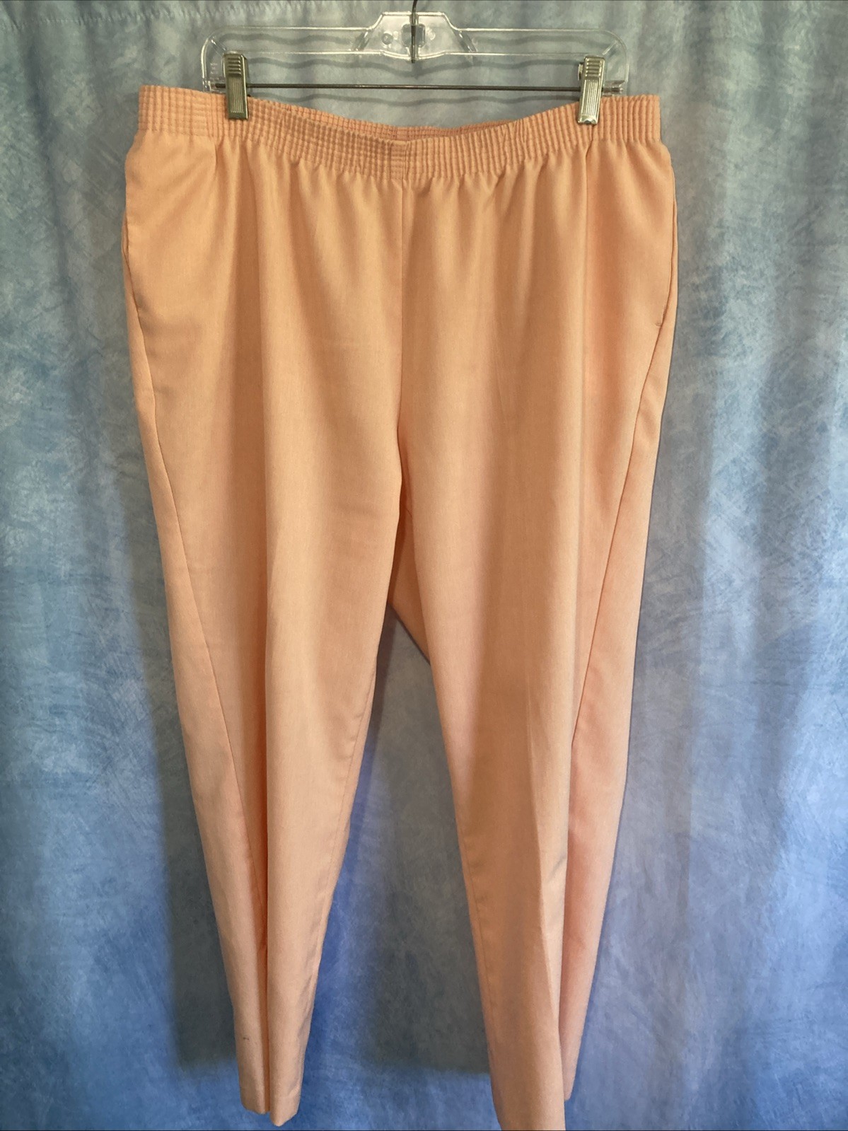 VTG 80s 90s Alia Coral Pink Pants Womens 20WP Plus Petite Elastic Waist USA-Made