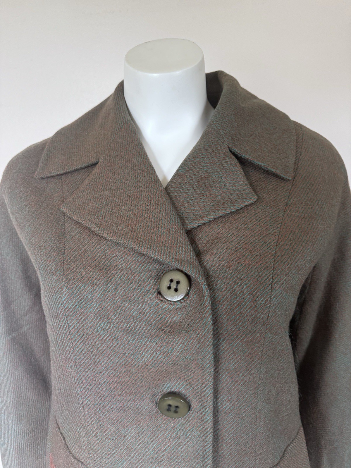 VTG 40s/50s Women’s Hyde Park Drum Tweed Jacket Back Bow Mid Century Retro Chic