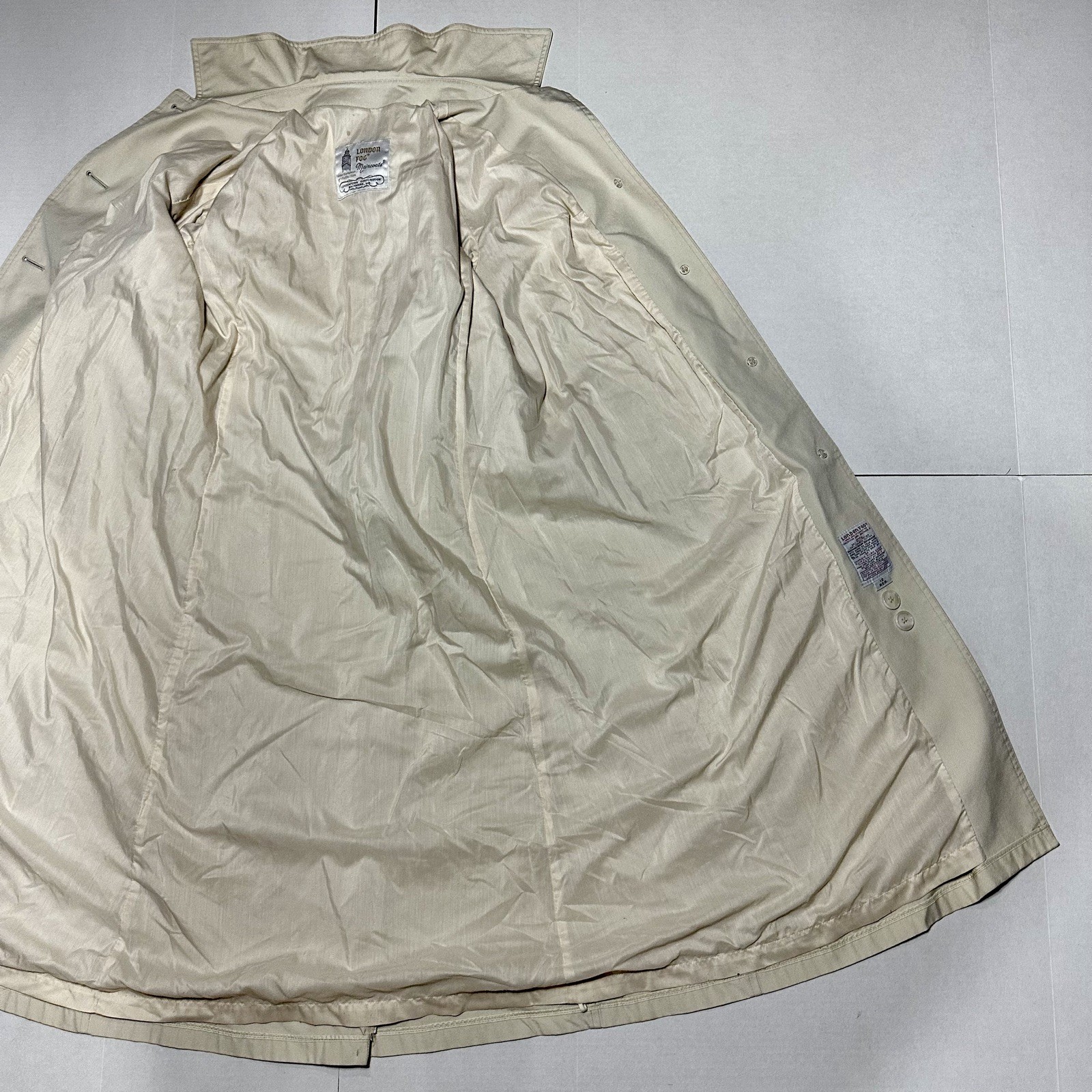 London Fog Maincoats VTG Women’s Long Beige Rain Trench Coat w/Belt Size 12 Reg
