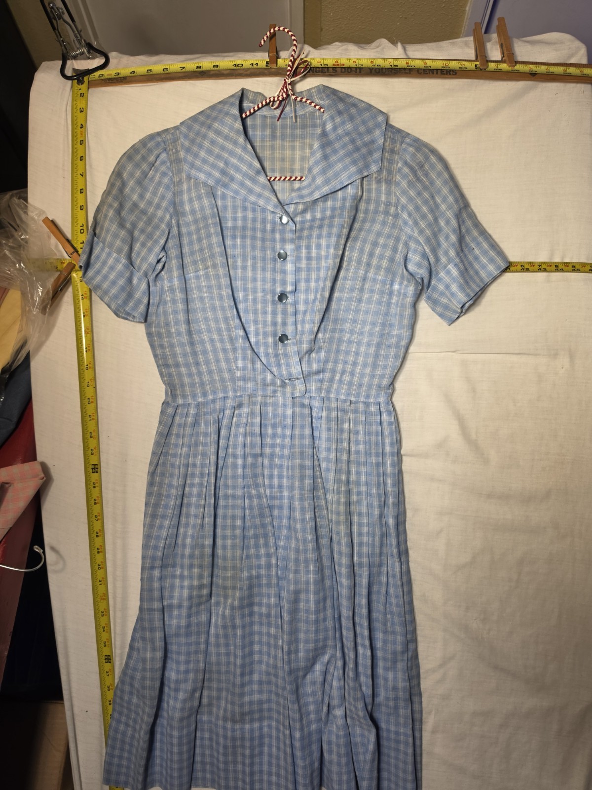 VINTAGE 1950’s – 60’s WESTBURY FULL SKIRT BROWN CHECKED DRESS MEDIUM/ Small