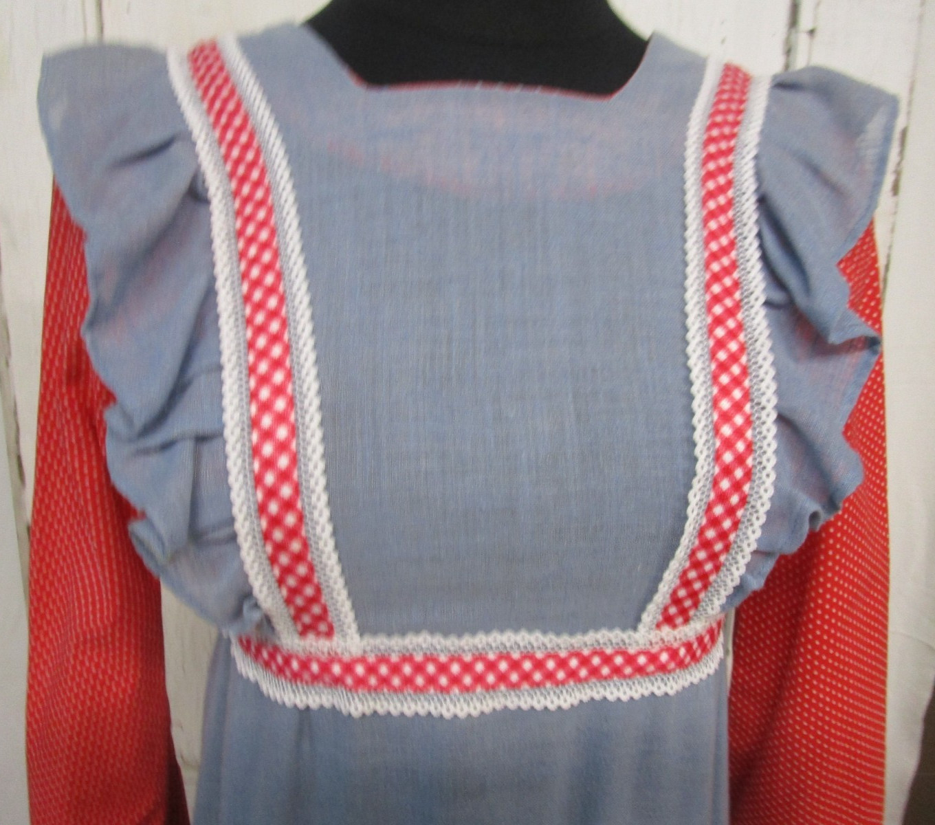 1970s Maxi Dress Edwardian Renaissance Boho Hippie Vintage Size S/32 ” Bust