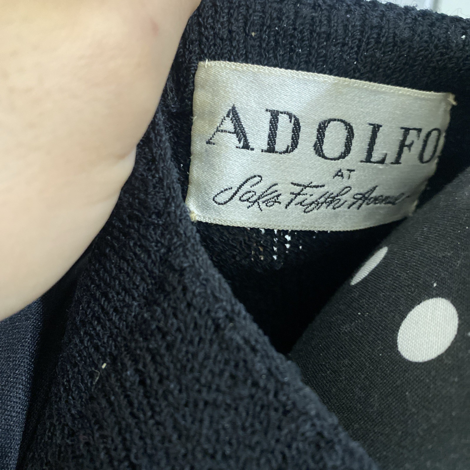 Vintage Adolfo For Saks Fifth Avenue Black Bow Top And Skirt Set Size 4