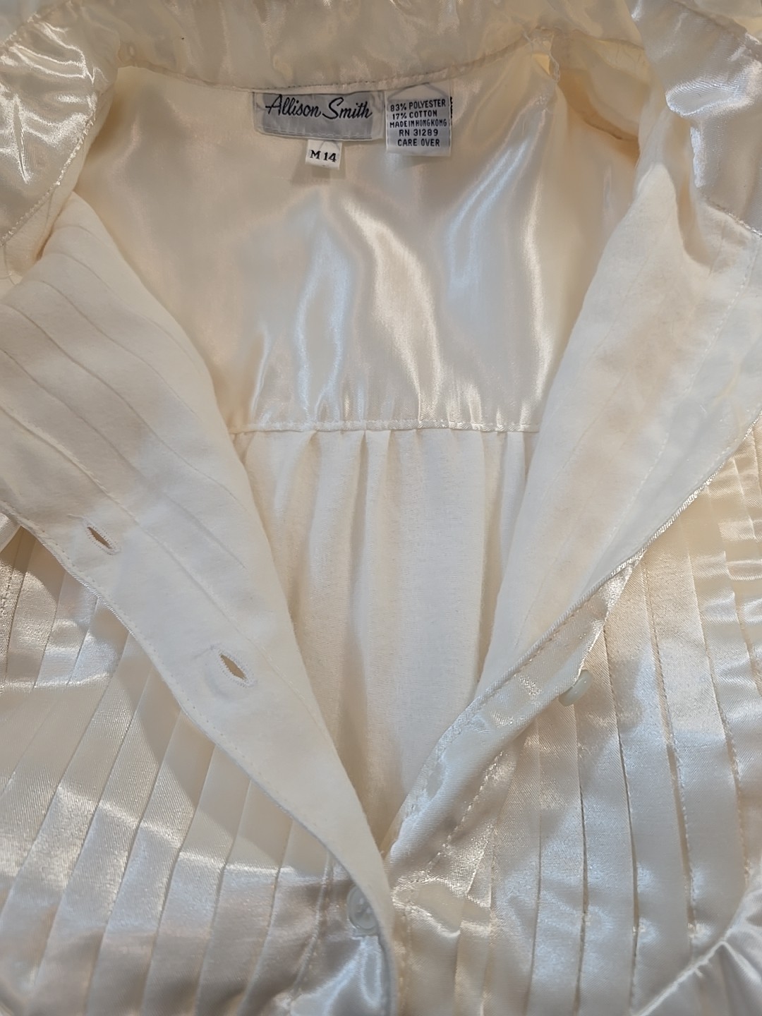 Vintage Allison Smith Satin Nightgown With Flannel Lining Womens Size 14 New…