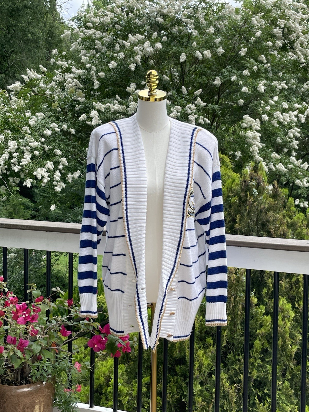 Vintage Organically Grown by Arpeja Nautical Sweater Sailing Patch 1980’s L