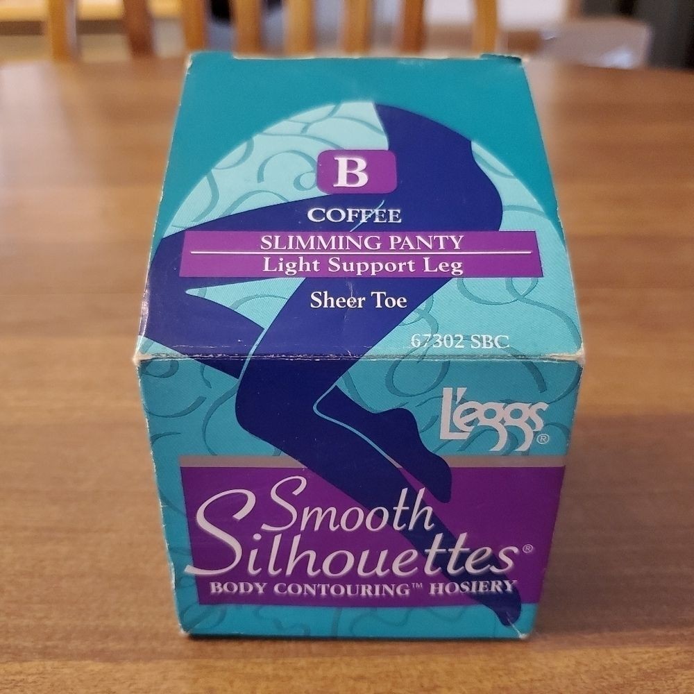 Vintage L’eggs Smooth Silhouette Body Contouring Hosiery Sz B Coffee Sheer Toe