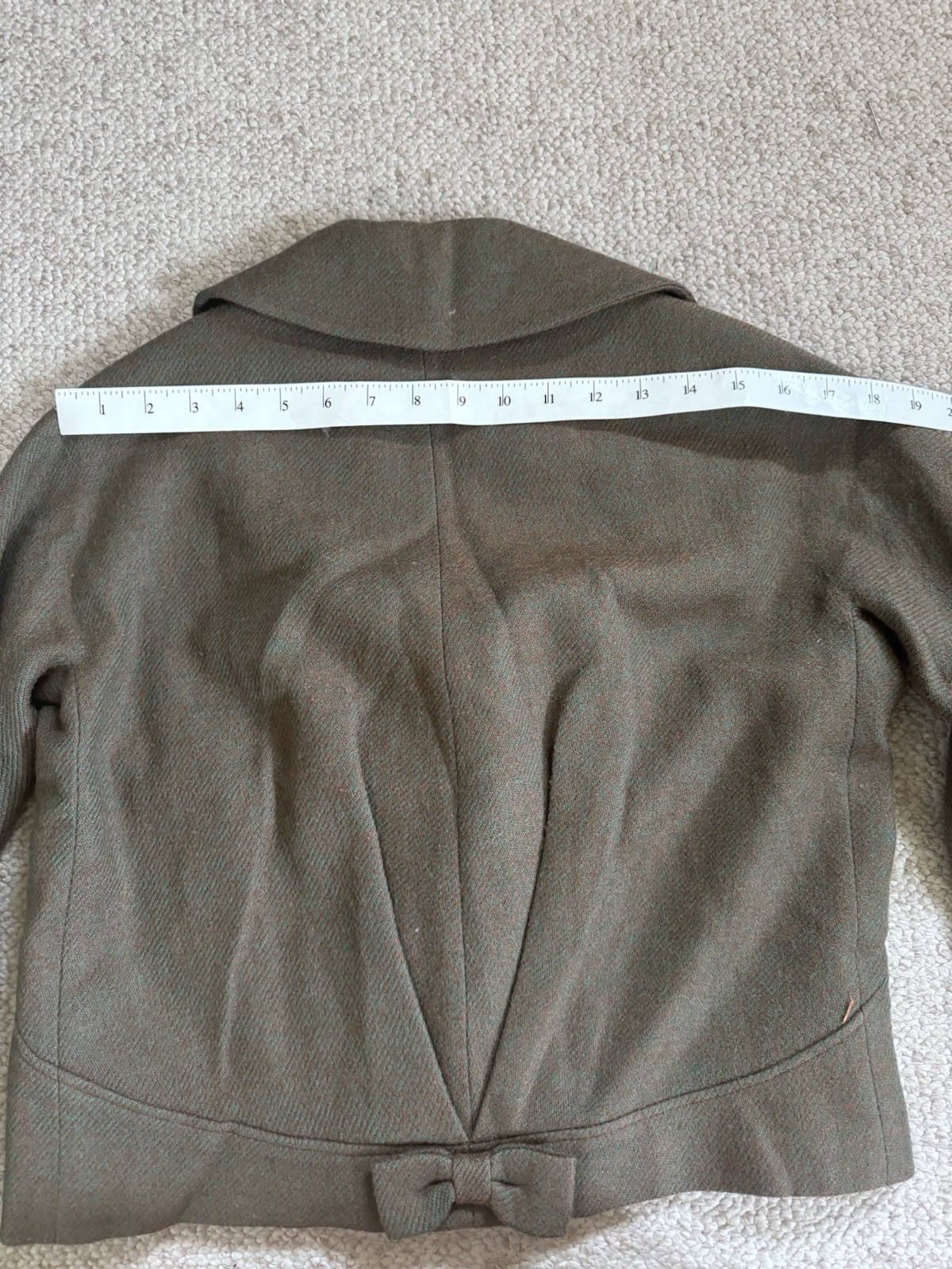 VTG 40s/50s Women’s Hyde Park Drum Tweed Jacket Back Bow Mid Century Retro Chic
