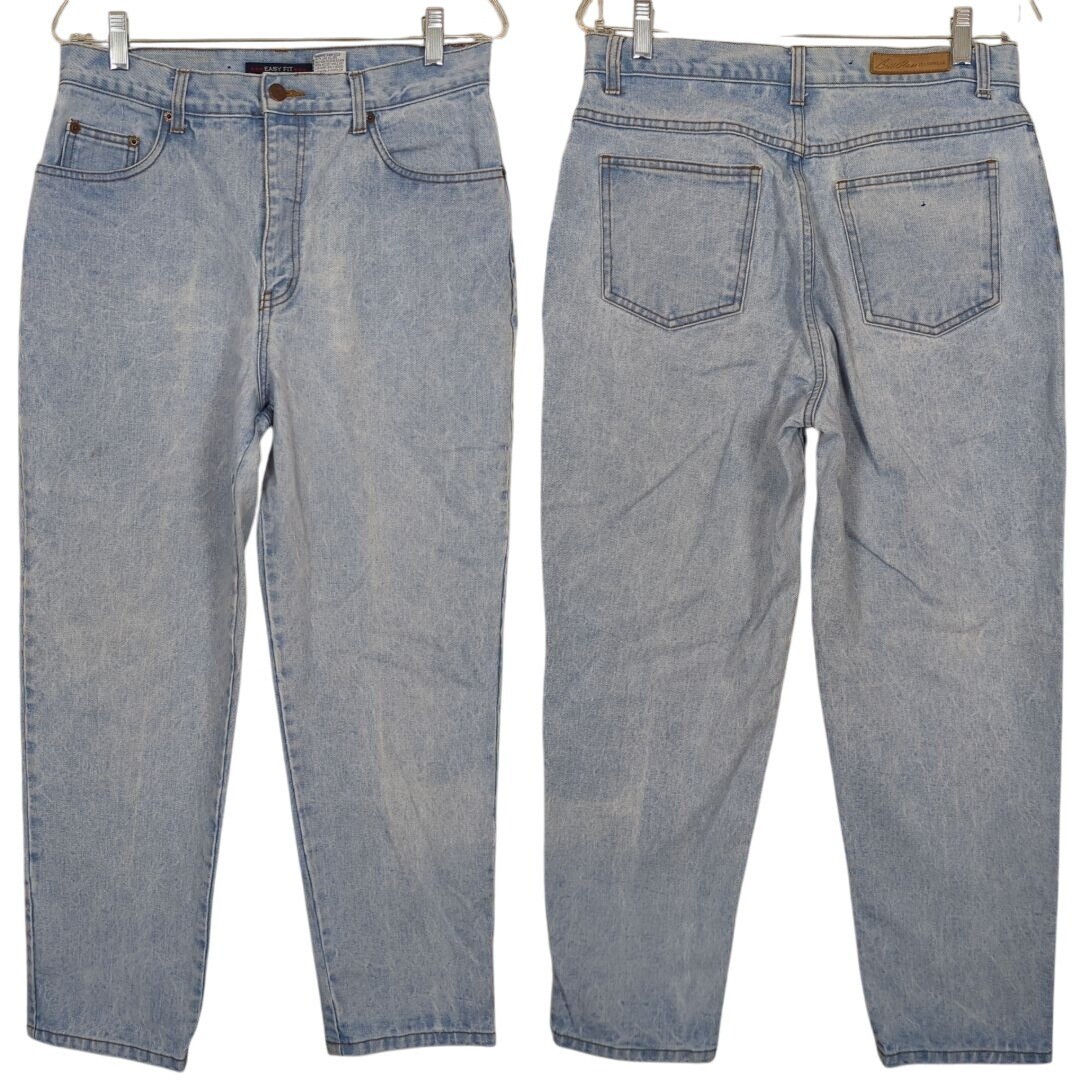 Vintage Bill Blass Womens Light Wash High-Waisted Easy Fit Tapered Jean 12P