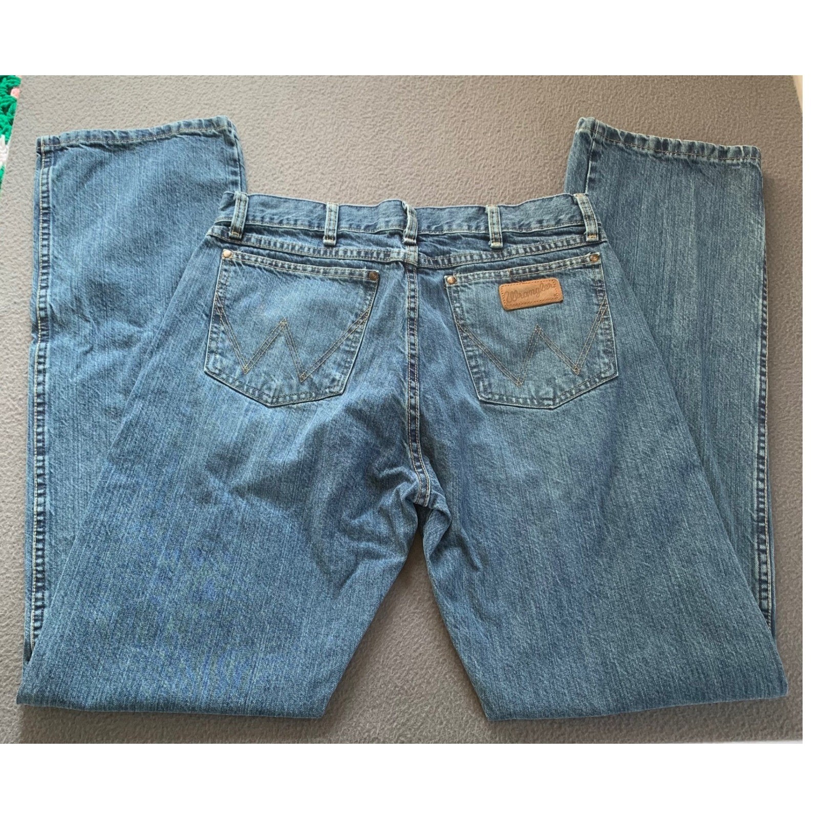 Wrangler Retro Slim Boot 33×36 Blue Denim Jeans Cowboy Ranch