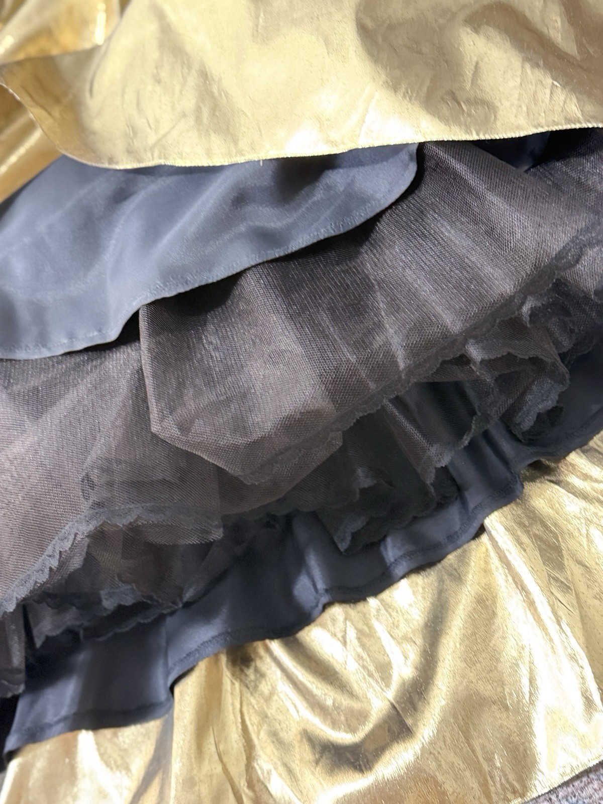 Vintage Scott McClintock Black Velvet Metallic Gold Prom Party Dress Size 6